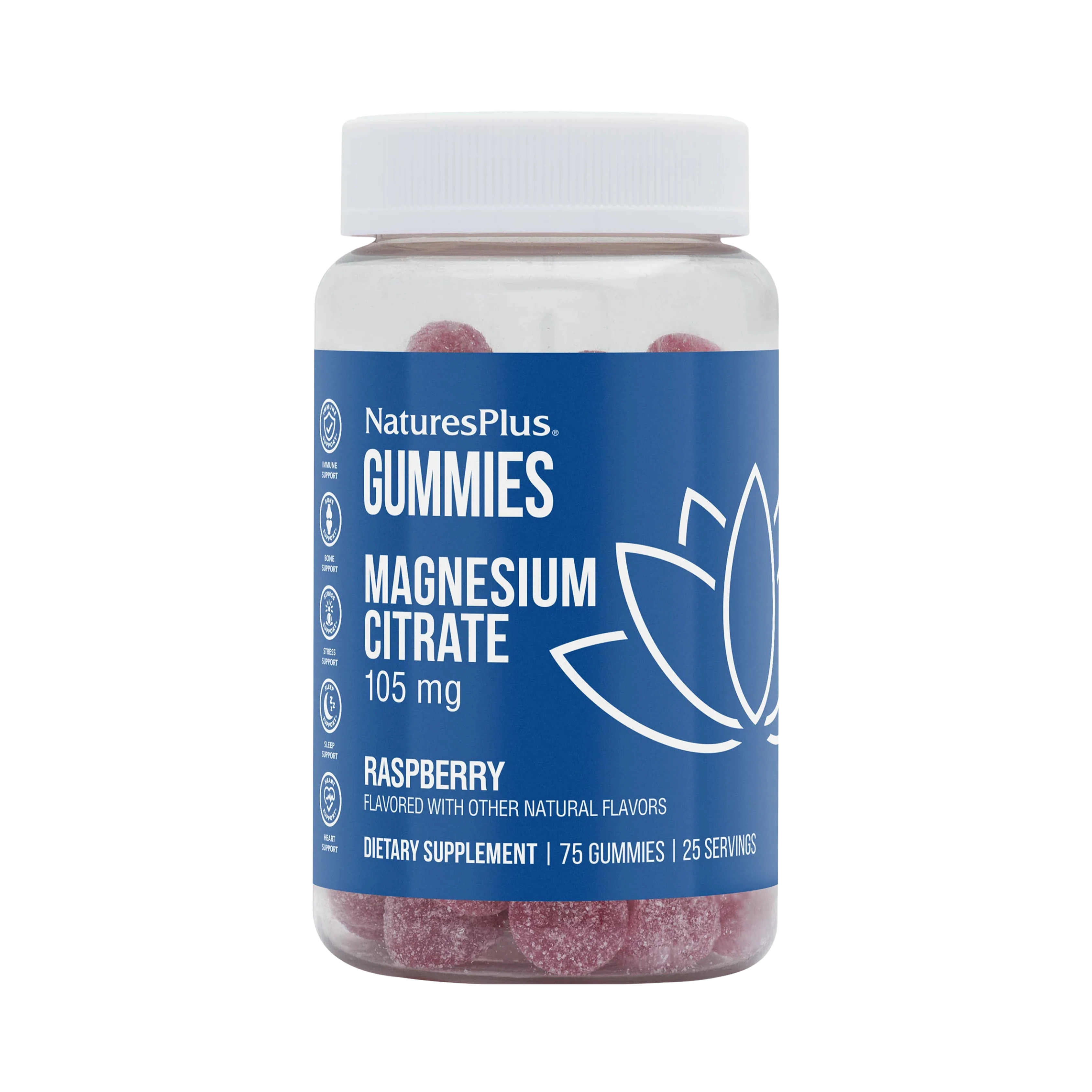 NaturesPlus, Magnesium Citrate, Raspberry, 75 Gummies