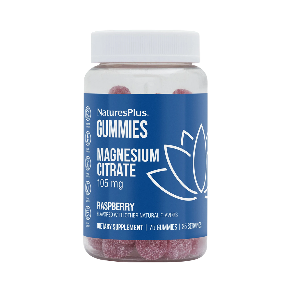 NaturesPlus, Magnesium Citrate, Raspberry, 75 Gummies