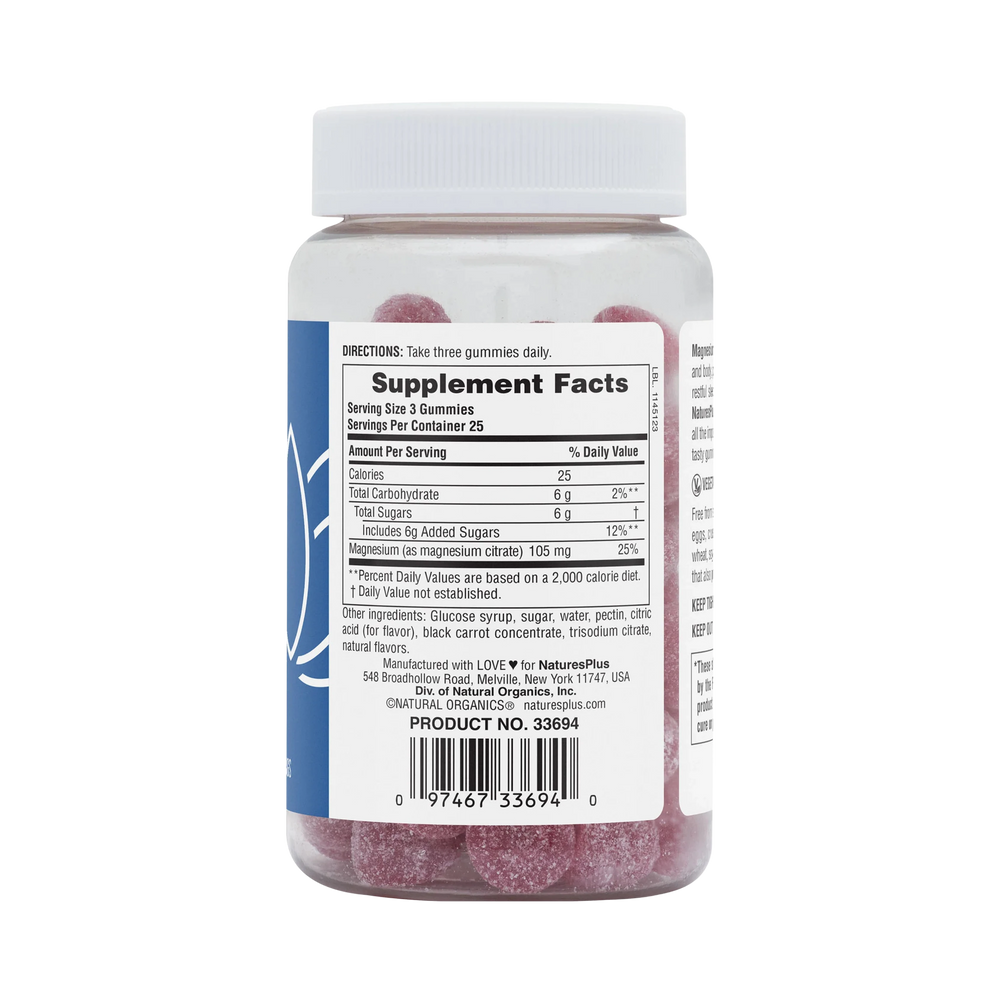 NaturesPlus, Magnesium Citrate, Raspberry, 75 Gummies