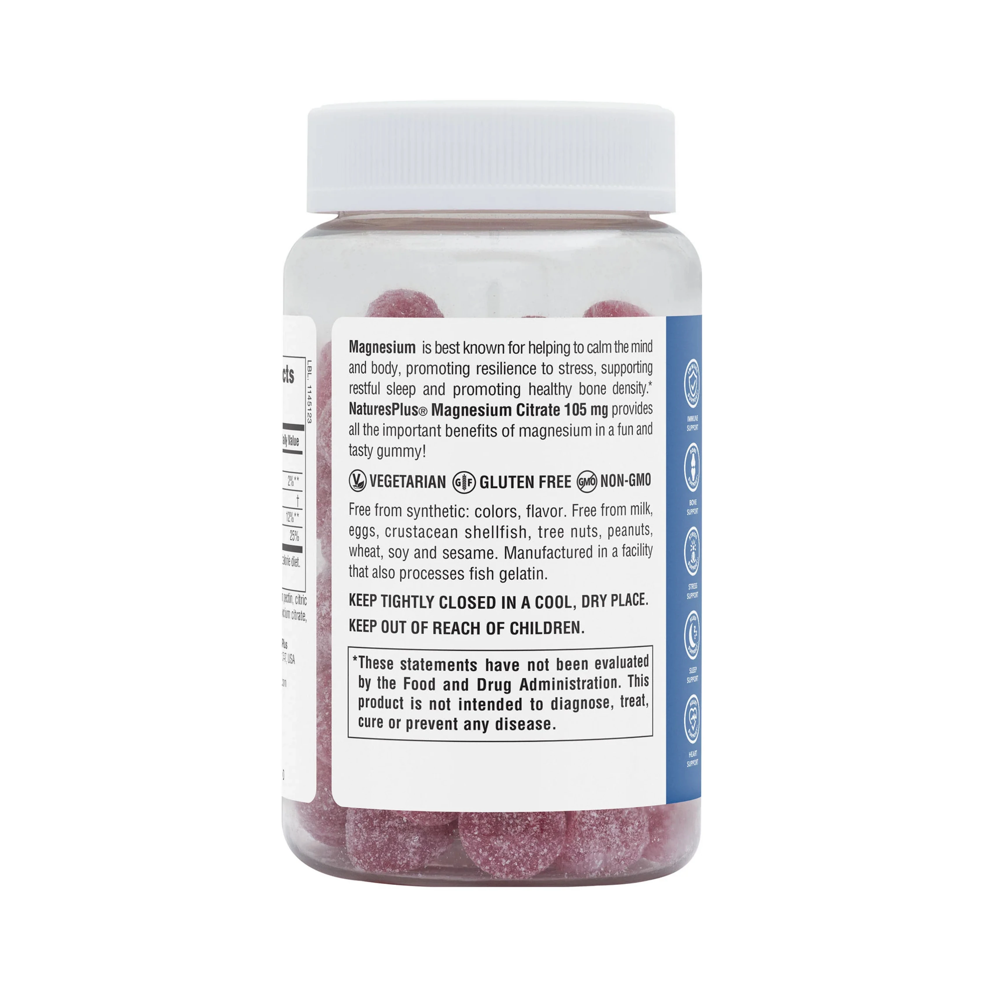 NaturesPlus, Magnesium Citrate, Raspberry, 75 Gummies