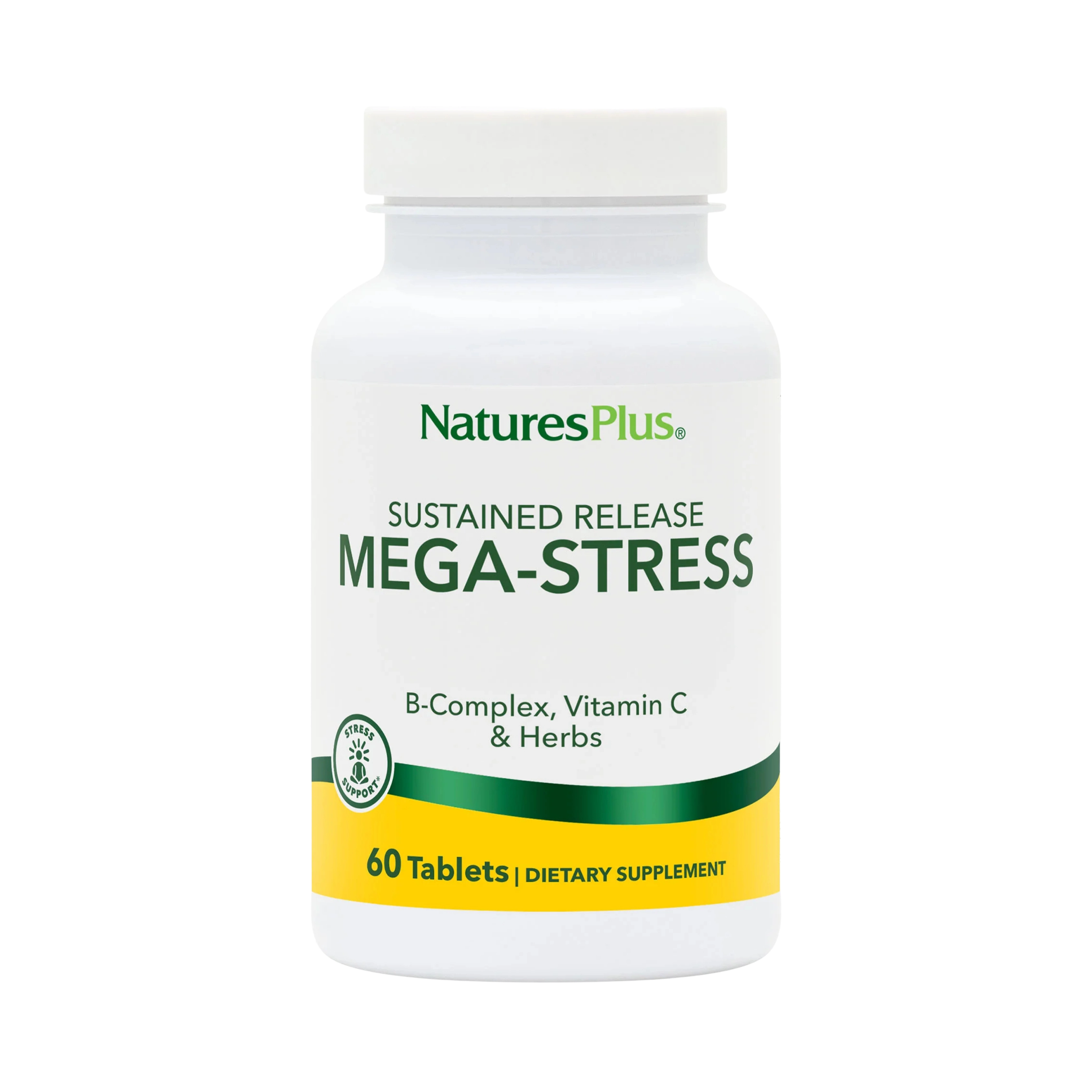 NaturesPlus, Mega Stress Complex Time Release, 60 Sustained Release Tablet