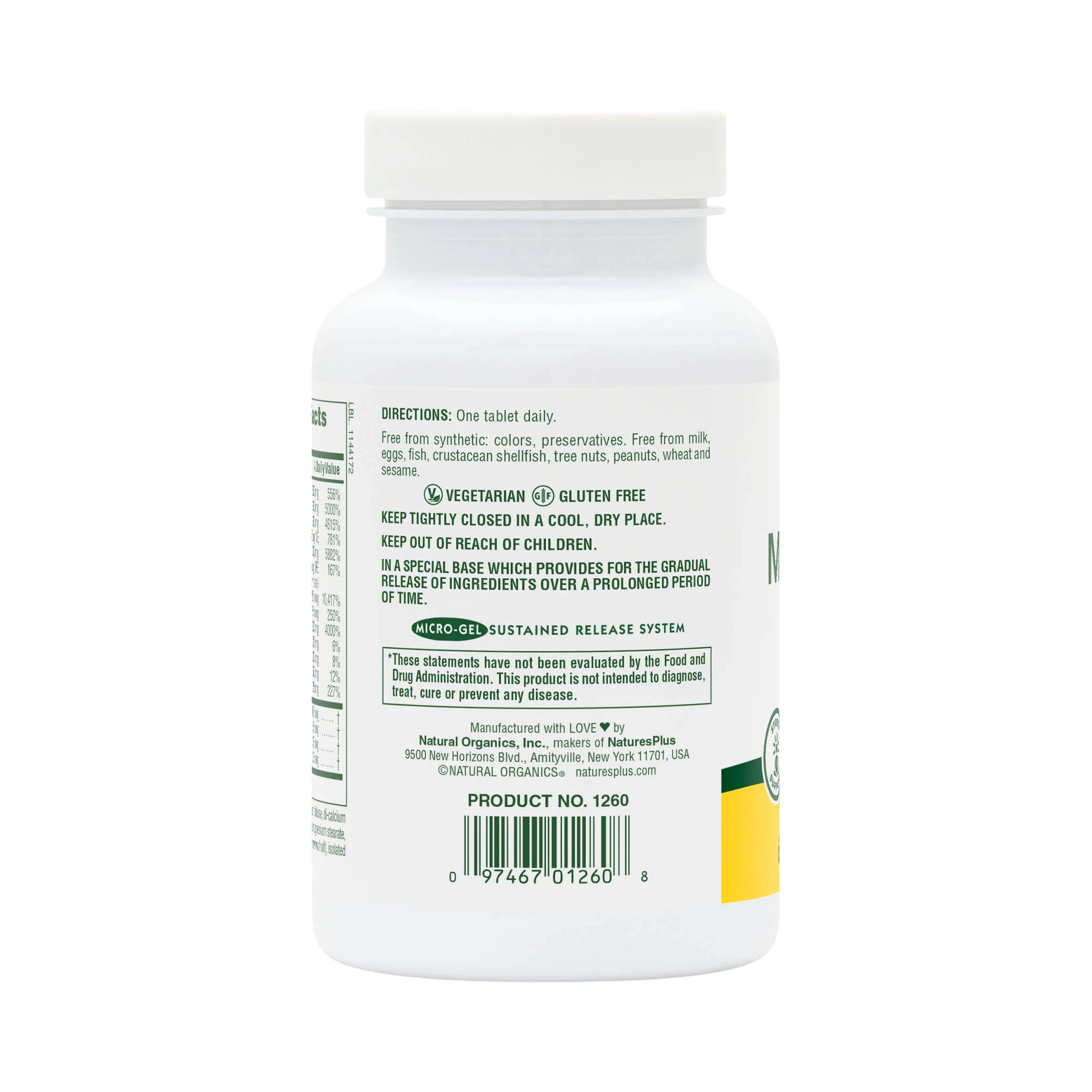 NaturesPlus, Mega Stress Complex Time Release, 60 Sustained Release Tablet