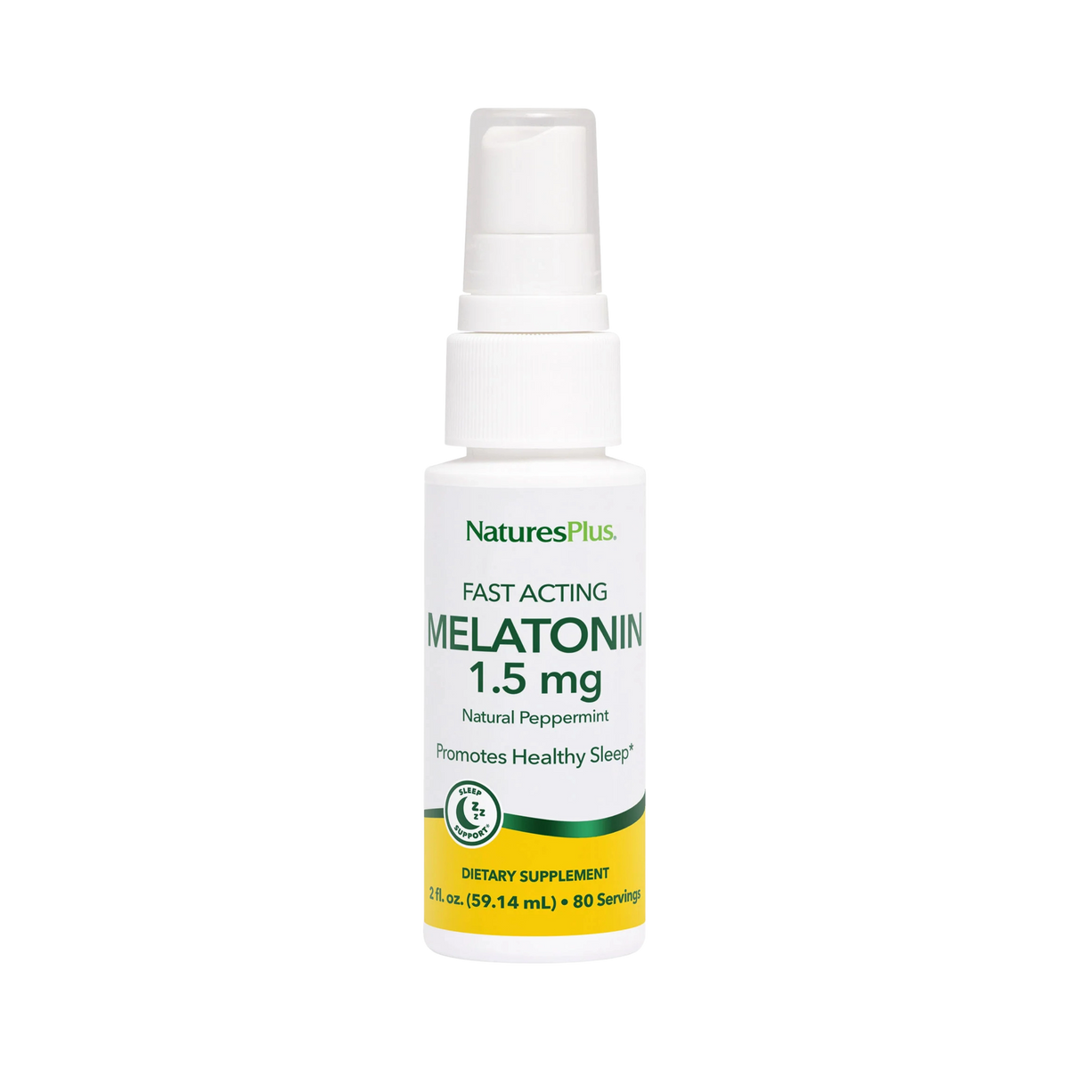NaturesPlus, Melatonin, Fast Acting, Natural Peppermint, 1.5 Mg, 2 Fl Oz