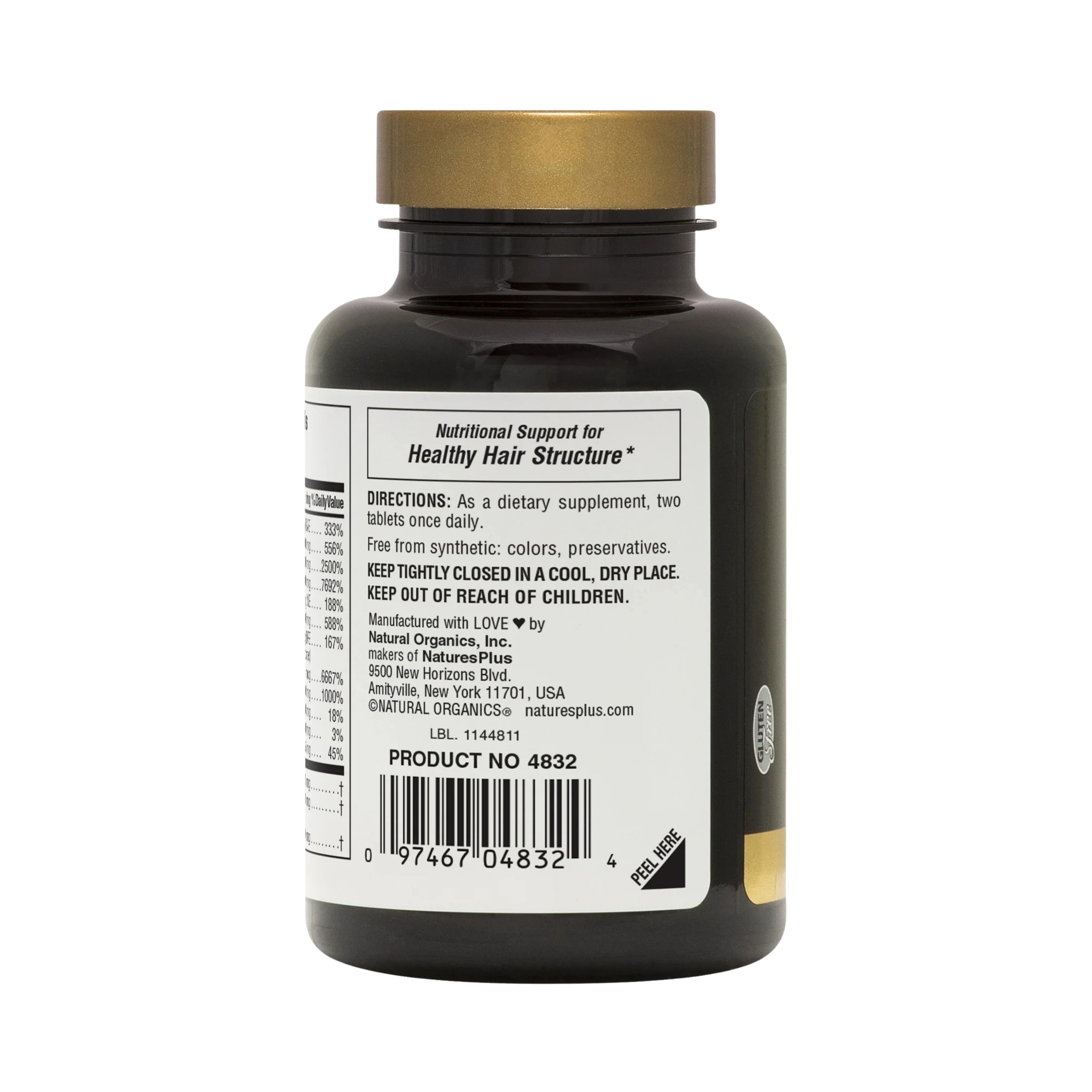 NaturesPlus, Men's Ultra Hair Plus, With MSM and Select Botanical Extracts, 60 Tablets