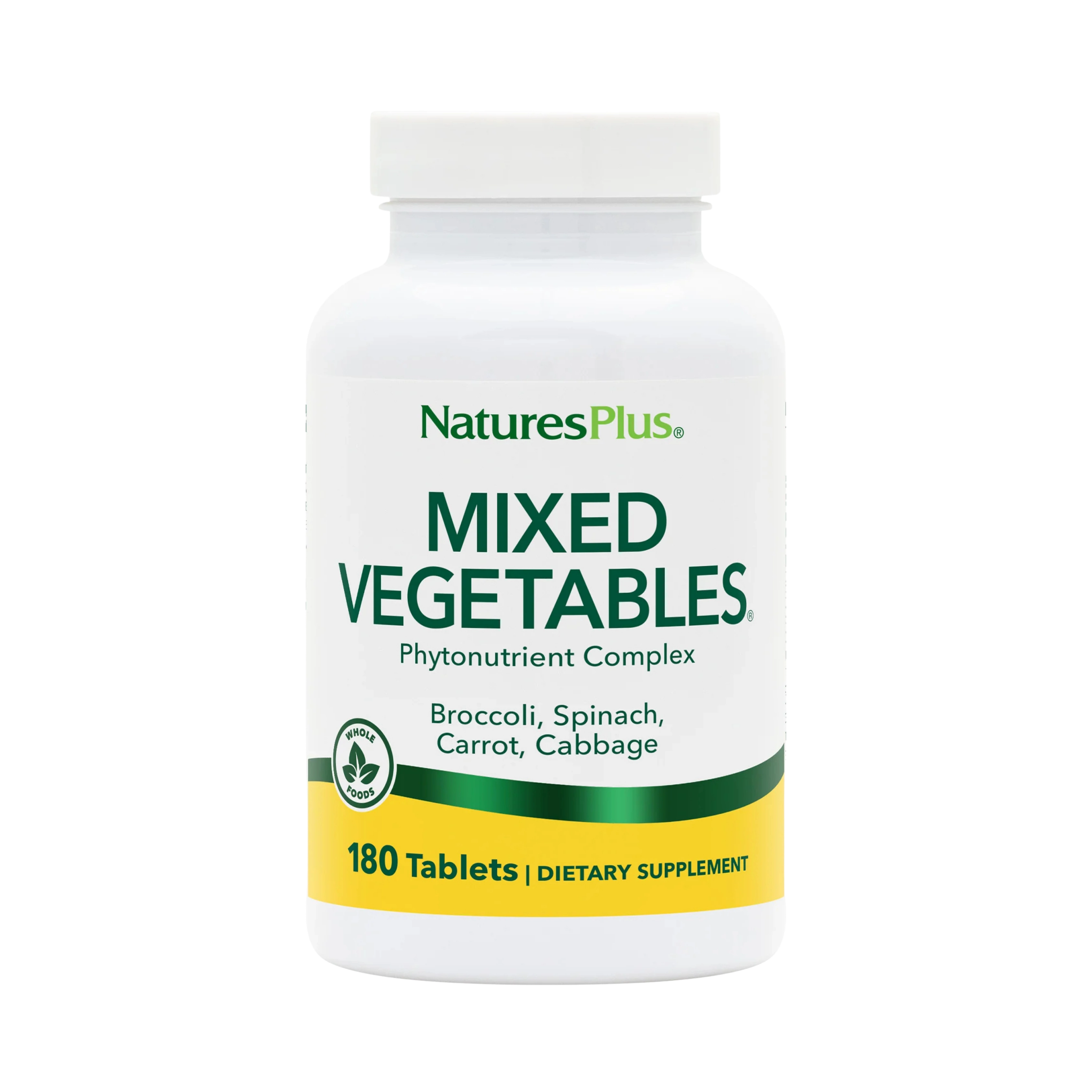 NaturesPlus, Mixed Vegetables, Phytonutrient Complex, 180 Tablets