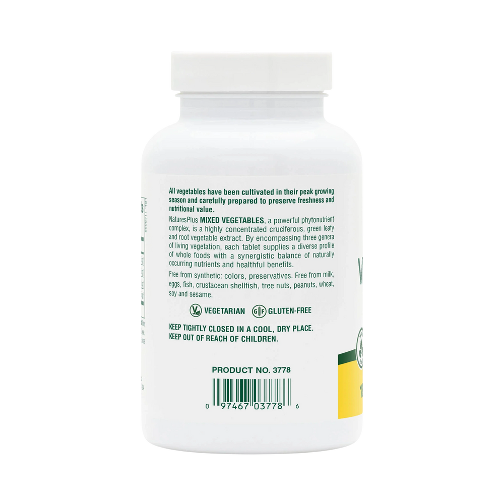 NaturesPlus, Mixed Vegetables, Phytonutrient Complex, 180 Tablets