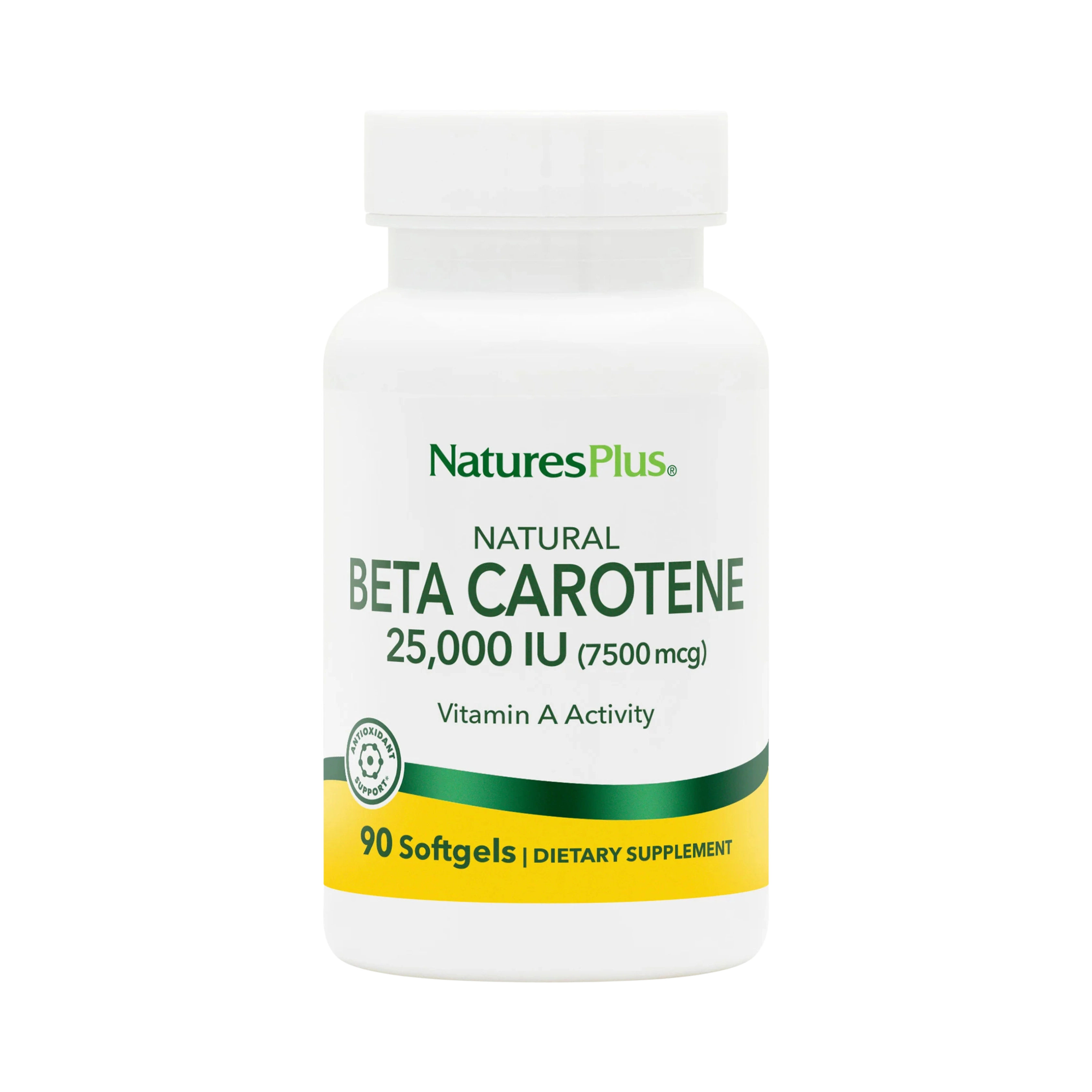 NaturesPlus, Natural Beta Carotene, 25,000 IU Vitamin A & Vitamin E, 90 Softgels