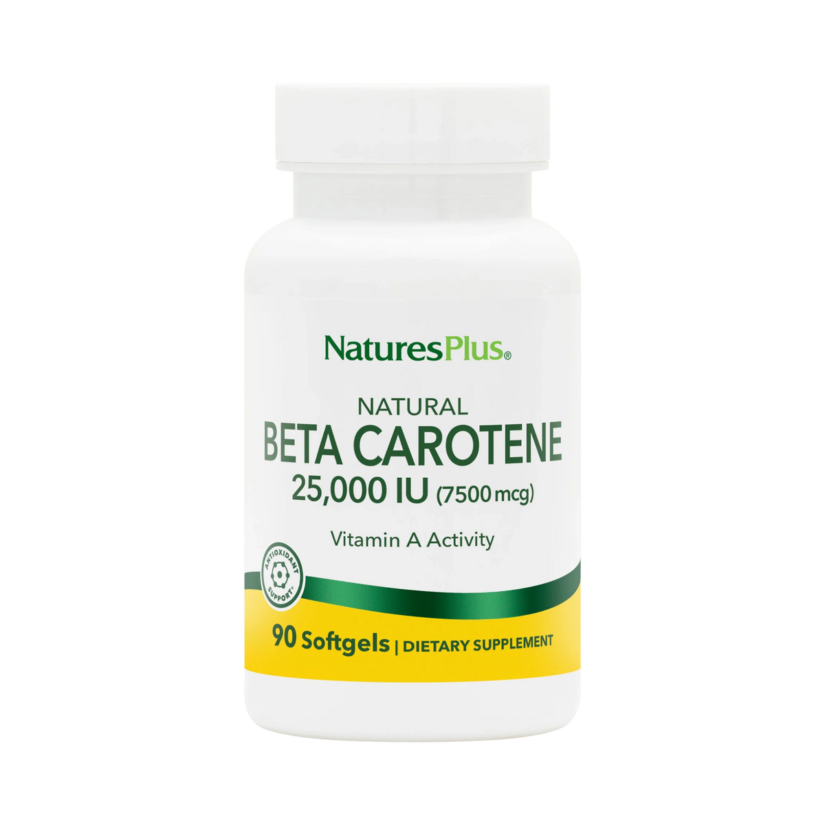 NaturesPlus, Natural Beta Carotene, 25,000 IU Vitamin A & Vitamin E, 90 Softgels