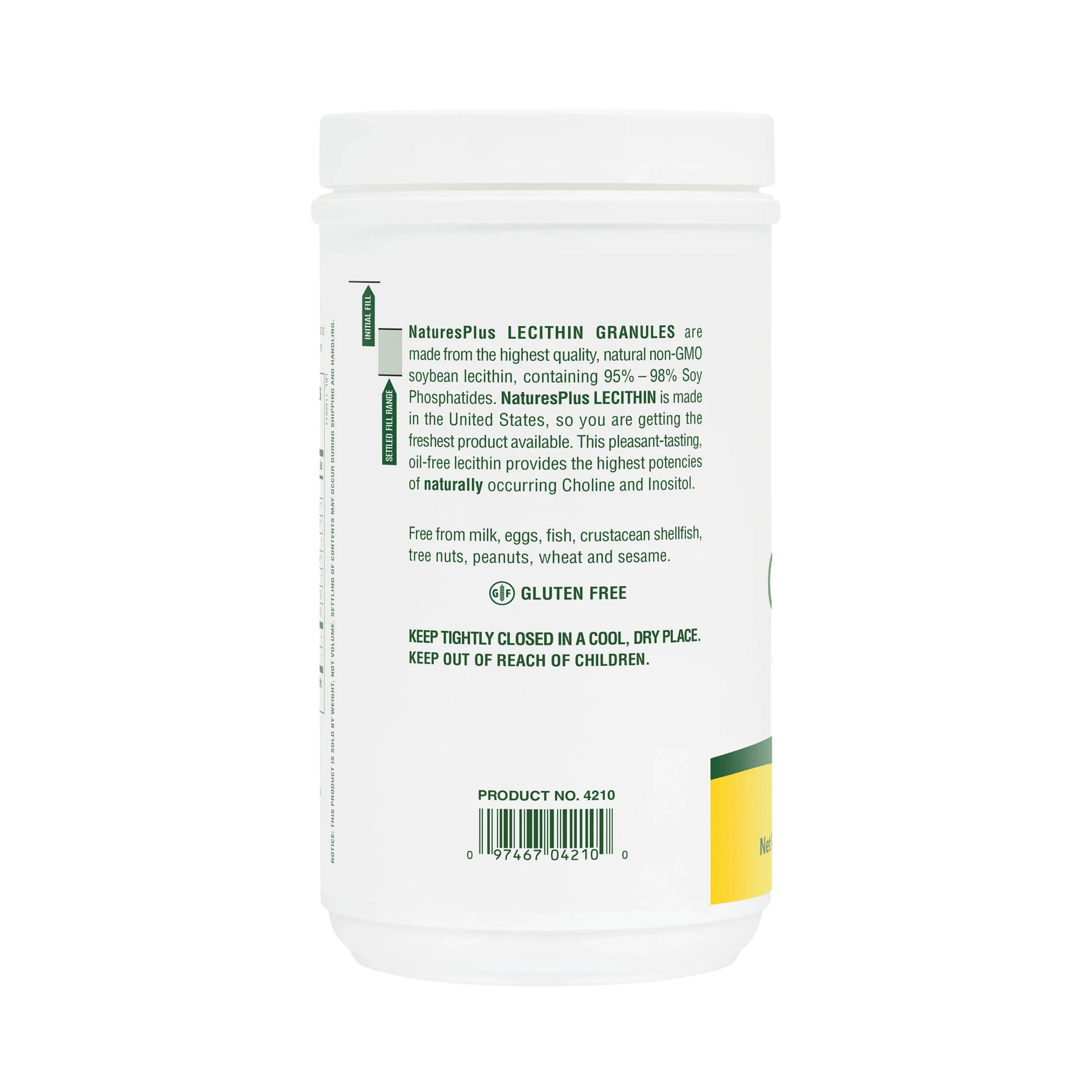 NaturesPlus, Natural Soy Lecithin Granules, 0.74 Lb