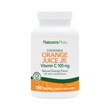 NaturesPlus, Orange Juice Jr Chewable Vitamin C, Natural Orange, 100 Mg, 180 Tablets