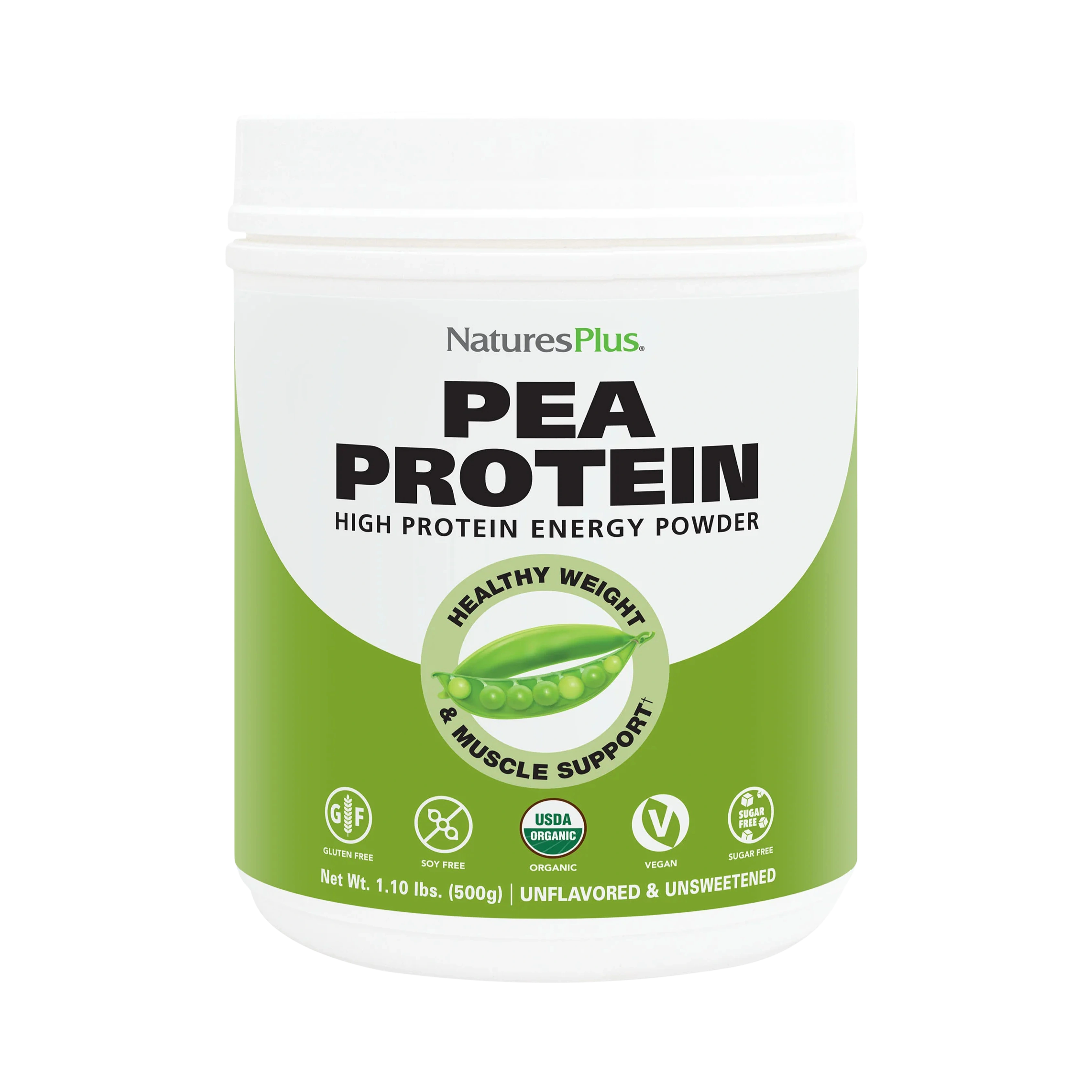 NaturesPlus, Organic Pea Protein Powder, Unflavored, 1.10 Lbs
