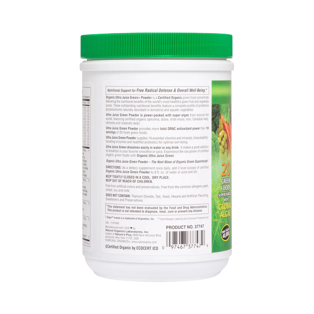 NaturesPlus, Organic Ultra Juice Green Powder, 0.66 Lb