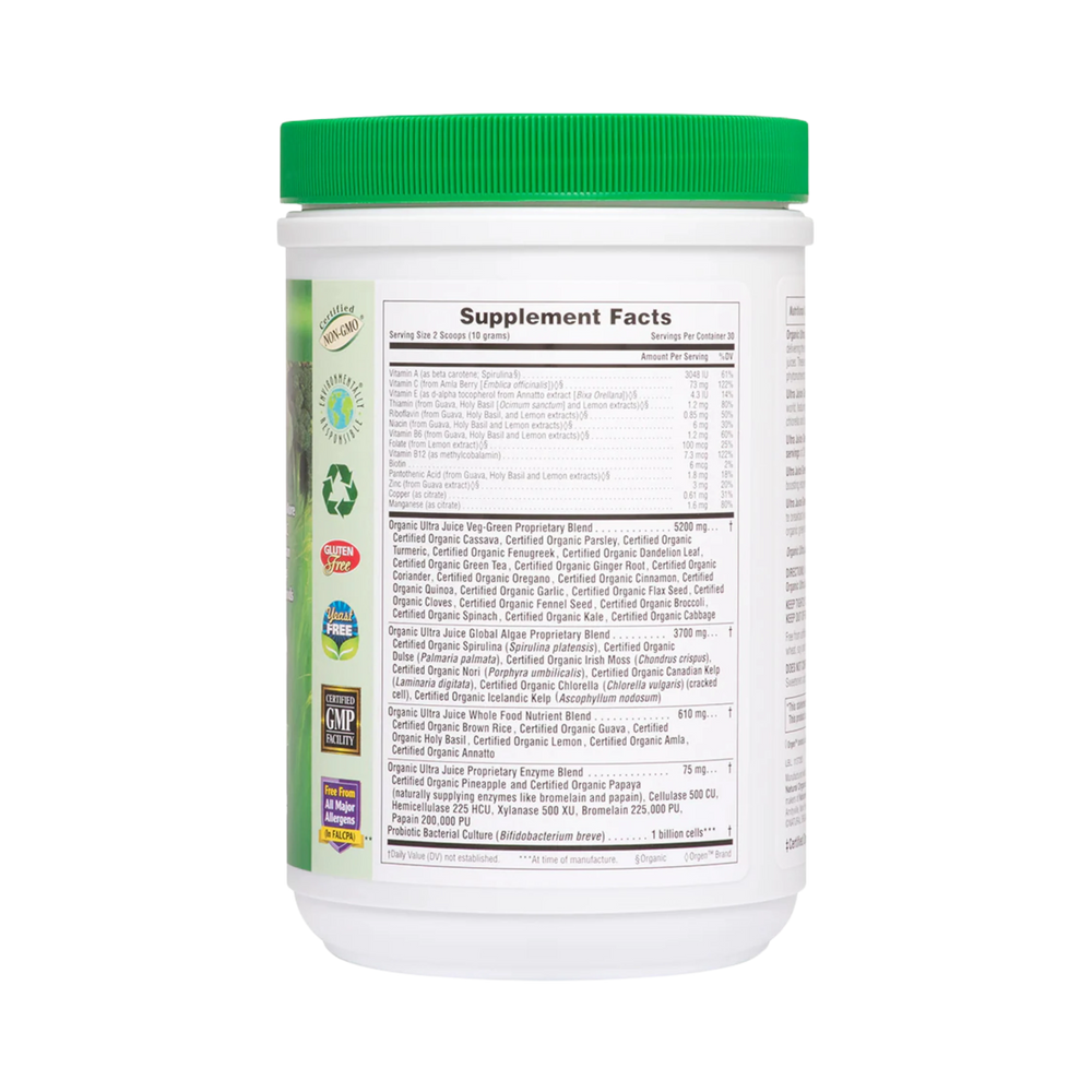 NaturesPlus, Organic Ultra Juice Green Powder, 0.66 Lb