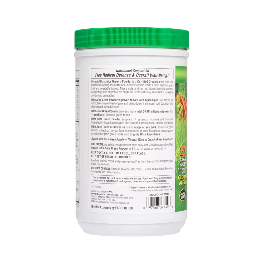 NaturesPlus, Organic Ultra Juice Green Powder, 1.32 Lbs