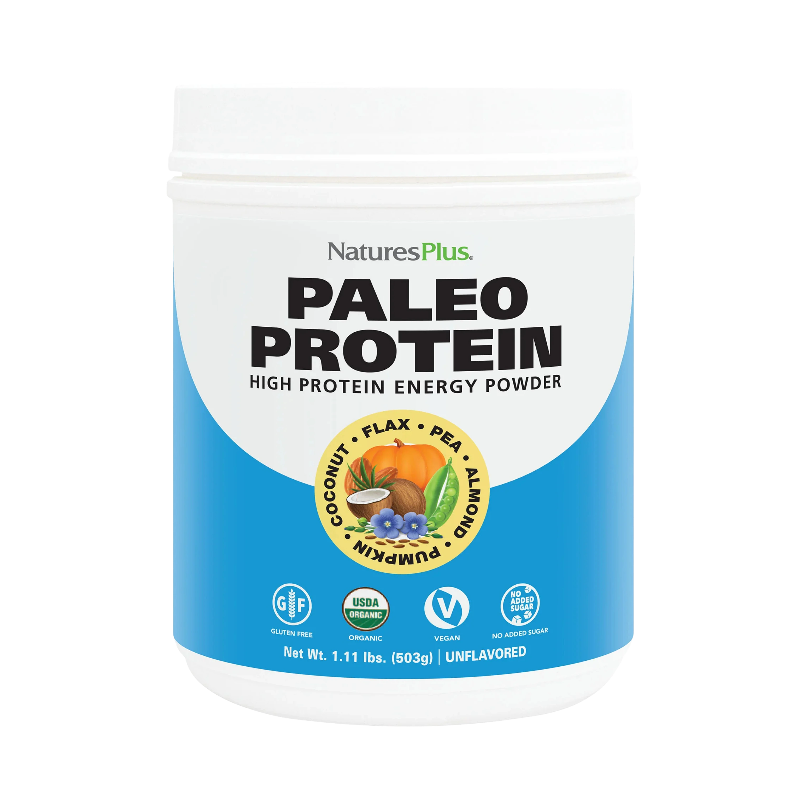 NaturesPlus, Paleo Protein Powder, Unflavored , 1.11 Lbs