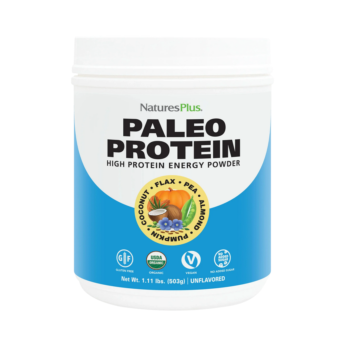 NaturesPlus, Paleo Protein Powder, Unflavored , 1.11 Lbs