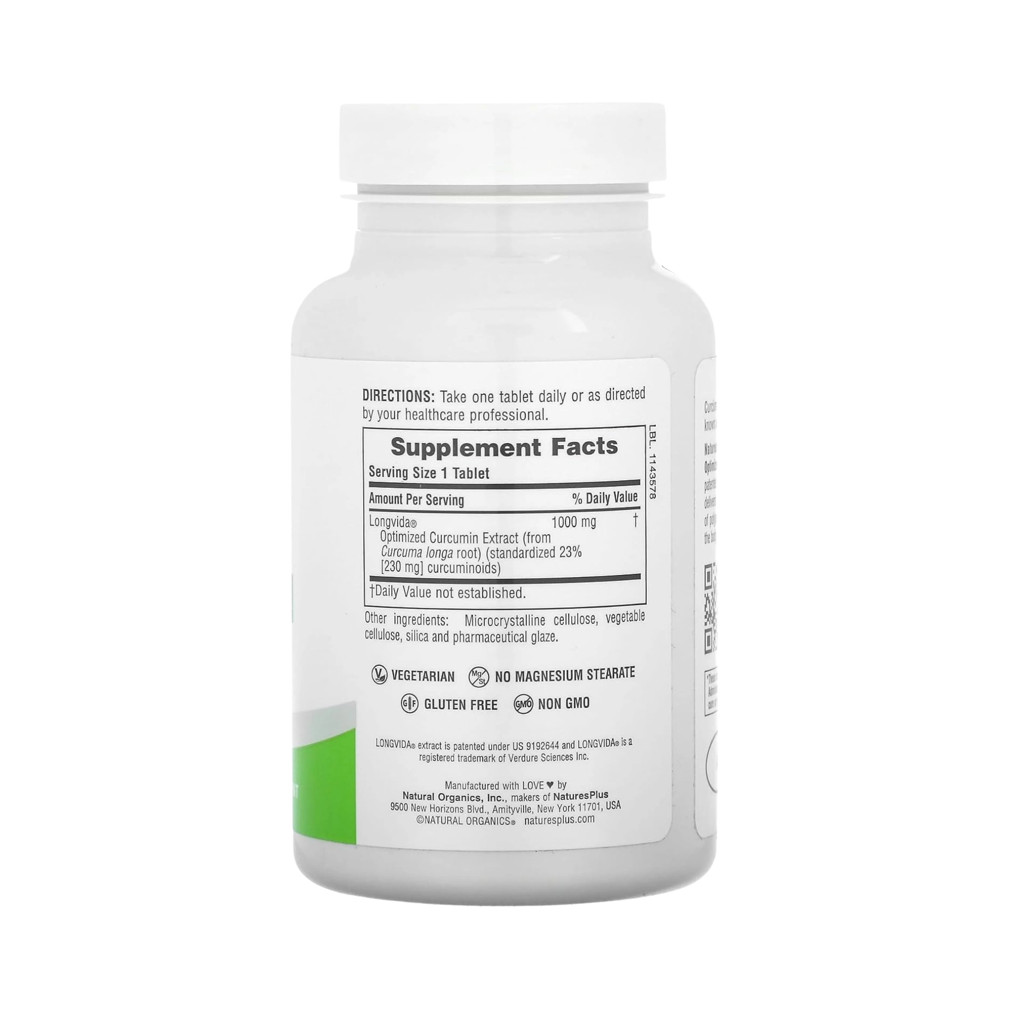 NaturesPlus, Pro Longvida Curcumin 1000, 1,000 Mg, 60 Tablets