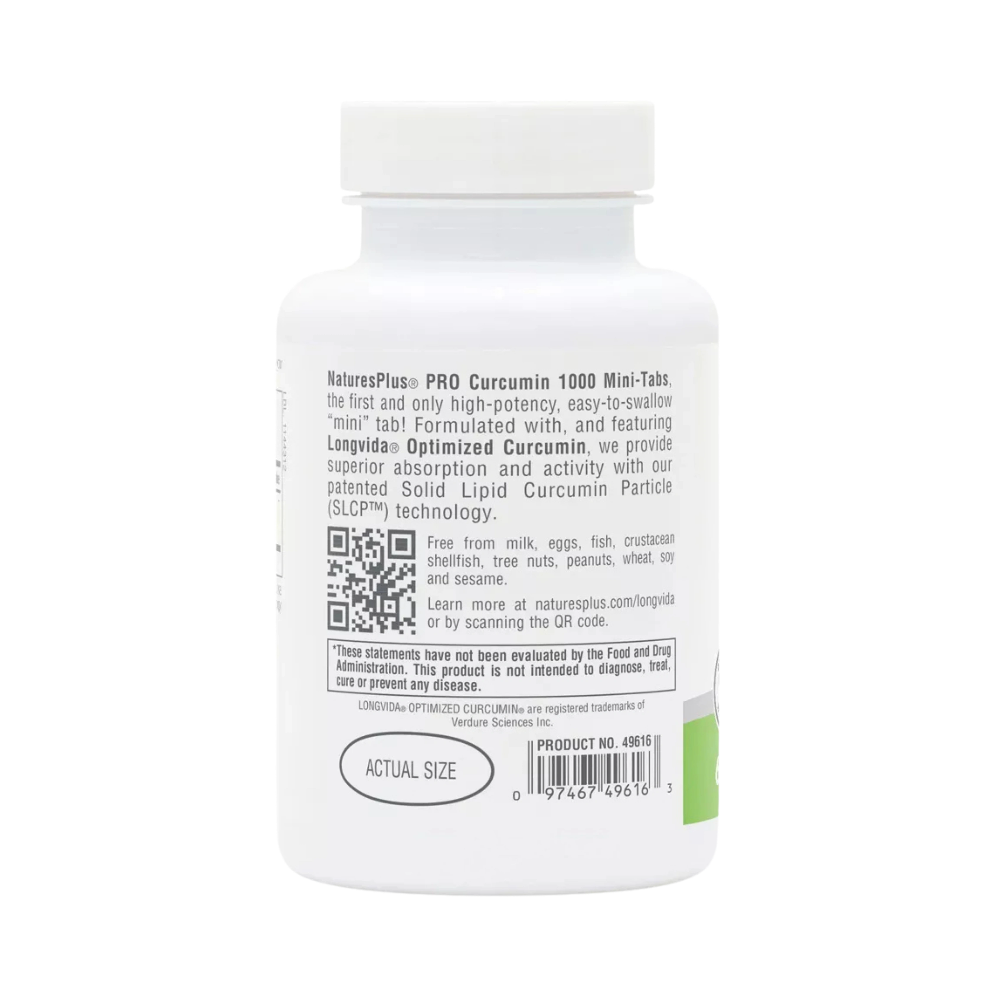 NaturesPlus, Pro Longvida, Curcumin 1000, 60 Mini-Tablets