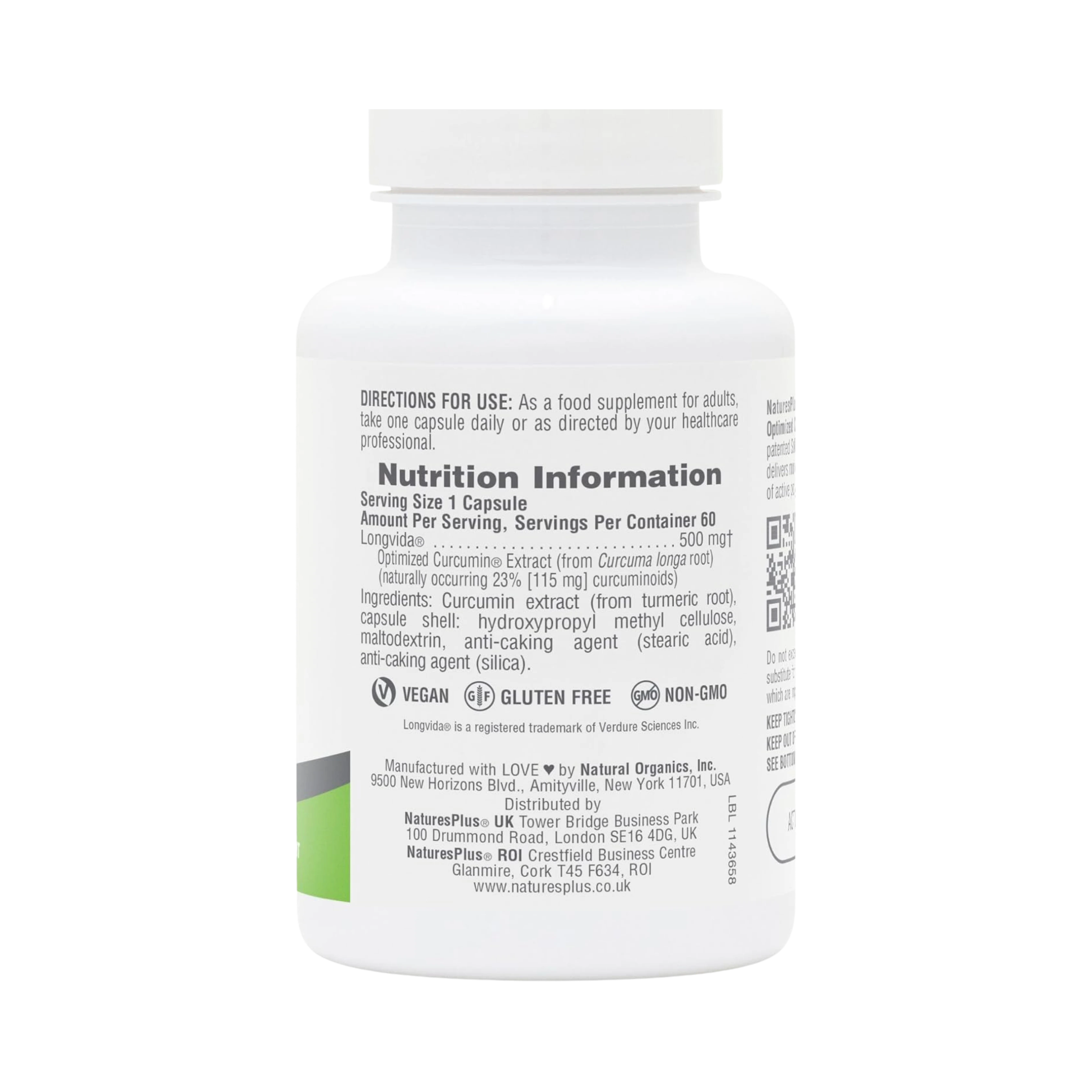 NaturesPlus, Pro Longvida, Curcumin, 500 Mg, 60 Capsules