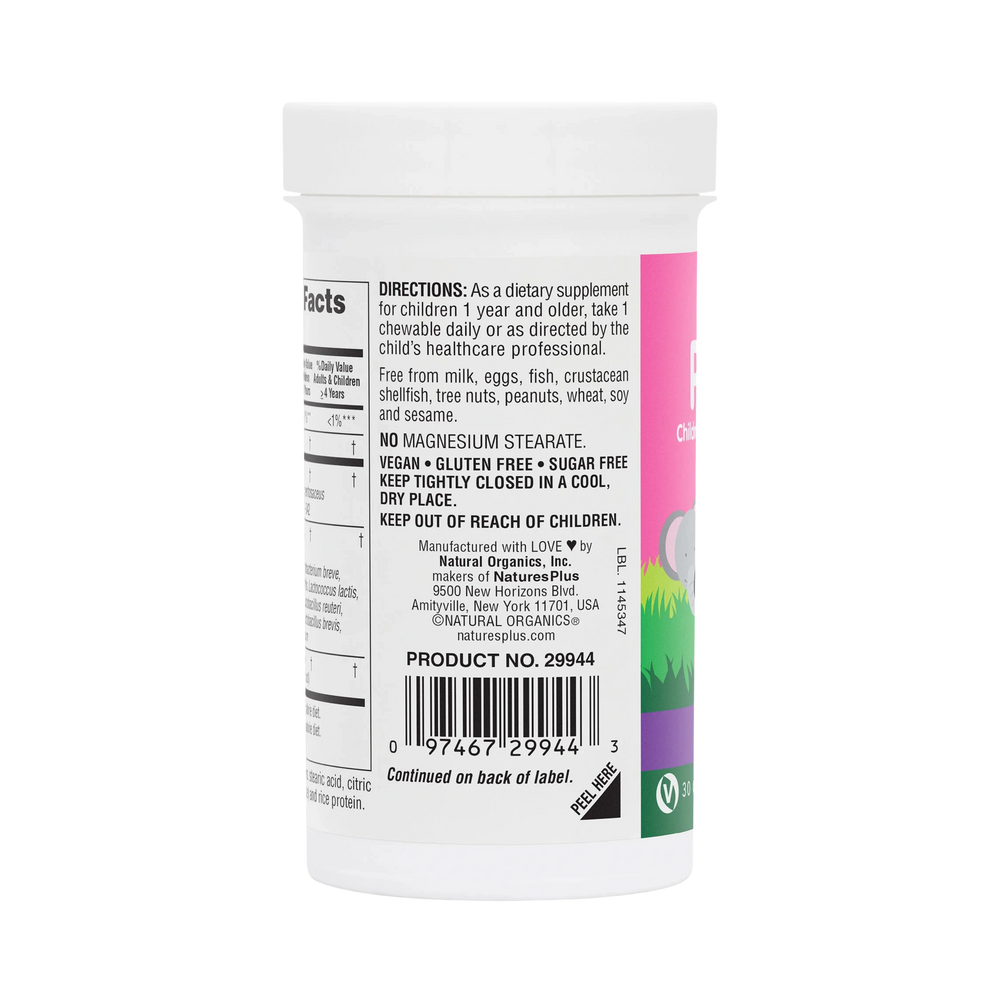 NaturesPlus, Probiotic, Children's Chewable Digestive Supplement, Mixed Berry, 7 Billion CFU, 30 Chewables