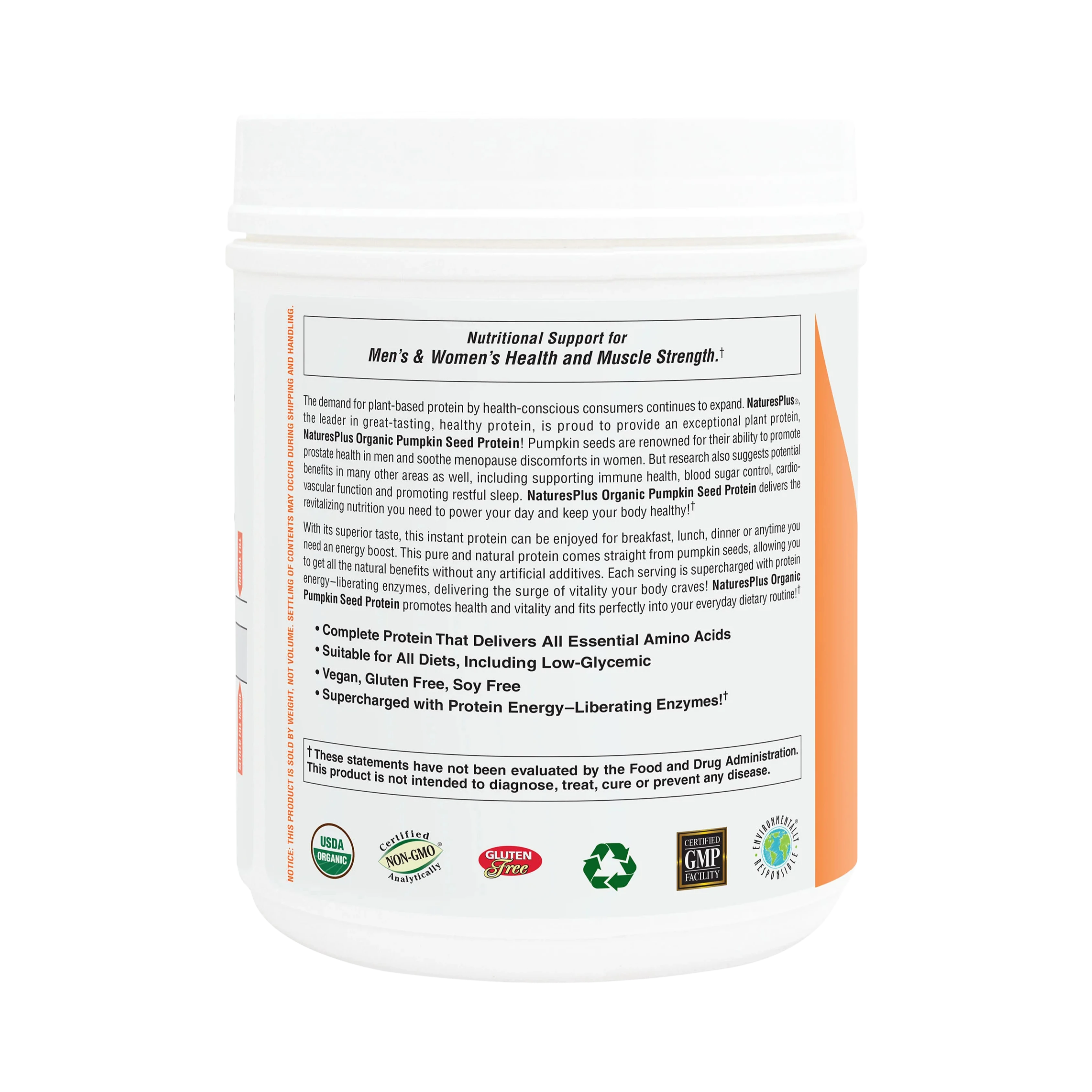 NaturesPlus, Pumpkin Seed Protein, 0.95 Lb Powder