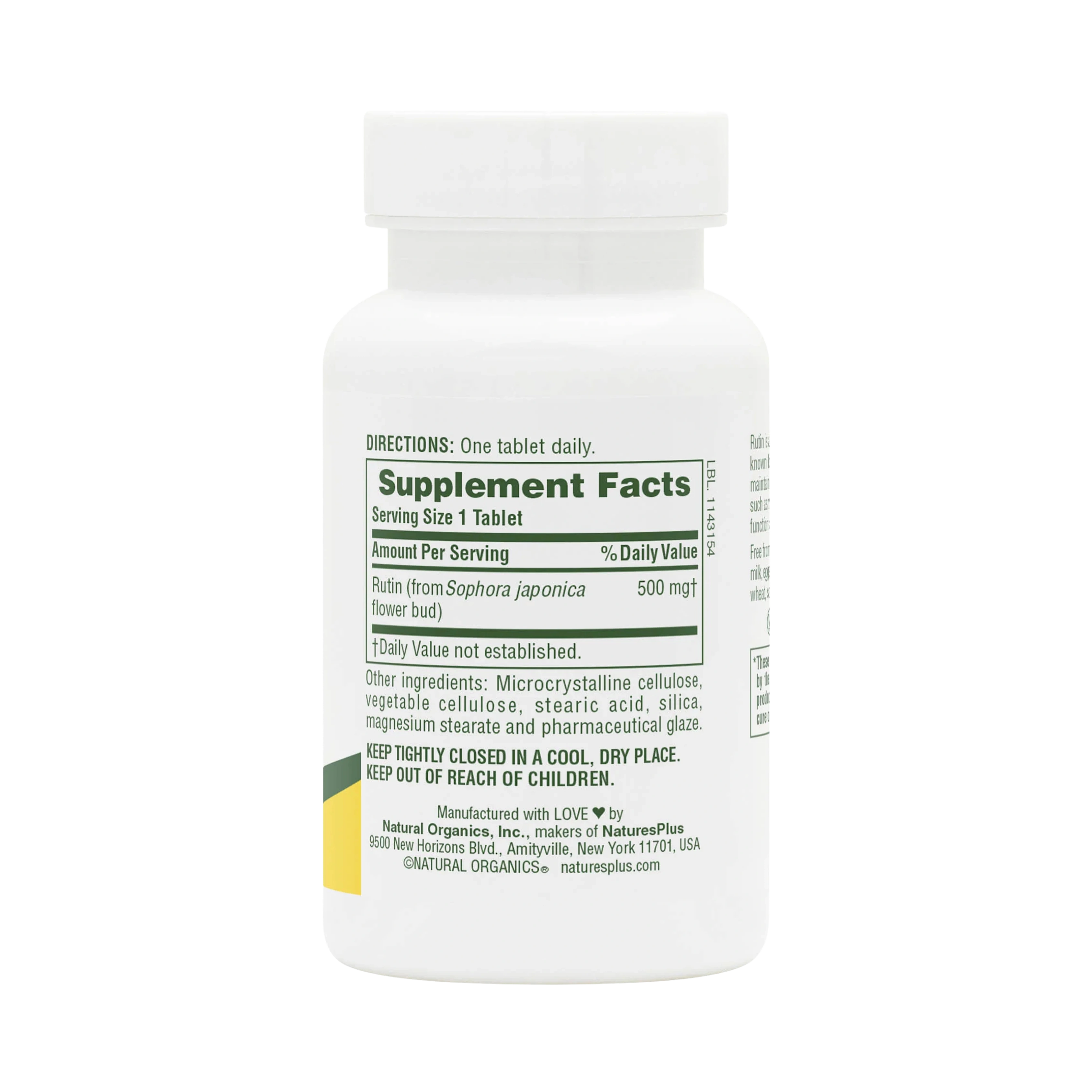 NaturesPlus, Rutin, 500 Mg, 60 Tablets