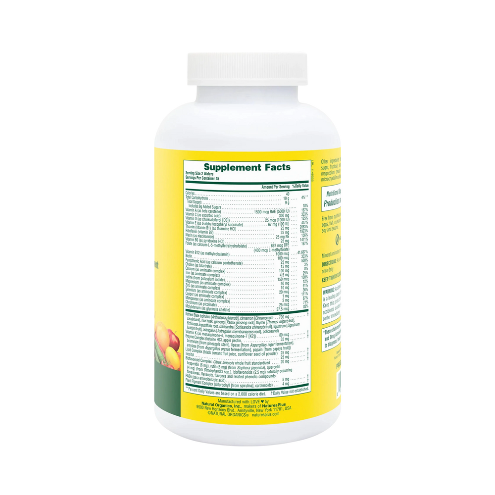 NaturesPlus, Source of Life, Adult's Chewable Multi-Vitamin & Mineral Supplement, Delicious Apple Cinnamon, 90 Wafers