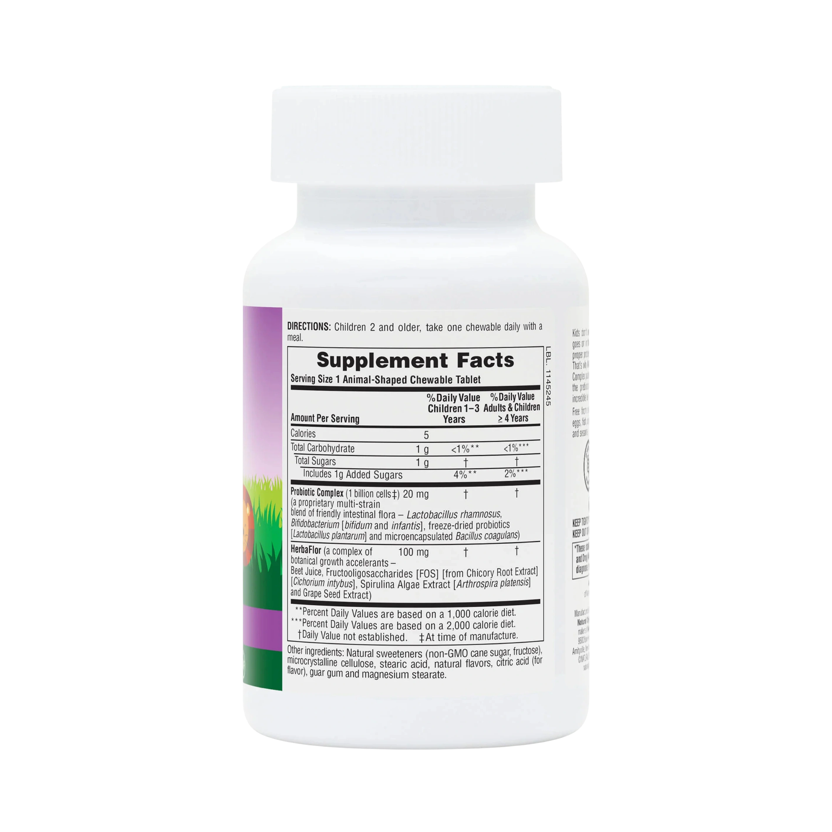 NaturesPlus, Source of Life, Animal Parade, AcidophiKidz, Children's Chewable, Berry, 90 Animal-Shaped Tablets