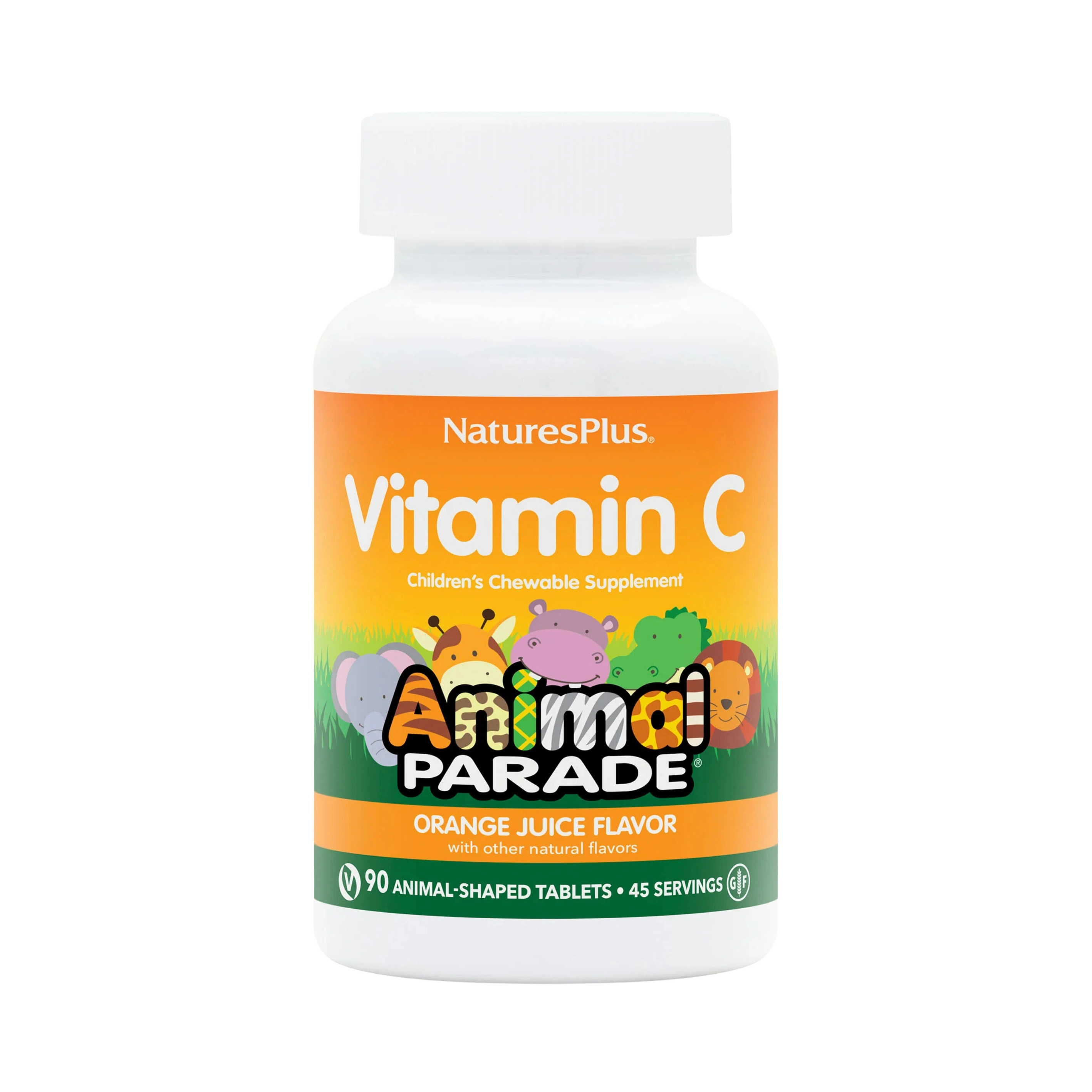 NaturesPlus, Source of Life, Animal Parade, Vitamin C, Orange Juice, 90 Animal-Shaped Tablets