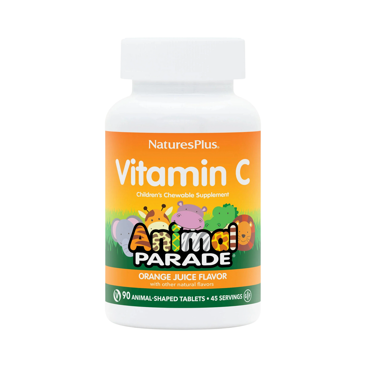 NaturesPlus, Source of Life, Animal Parade, Vitamin C, Orange Juice, 90 Animal-Shaped Tablets