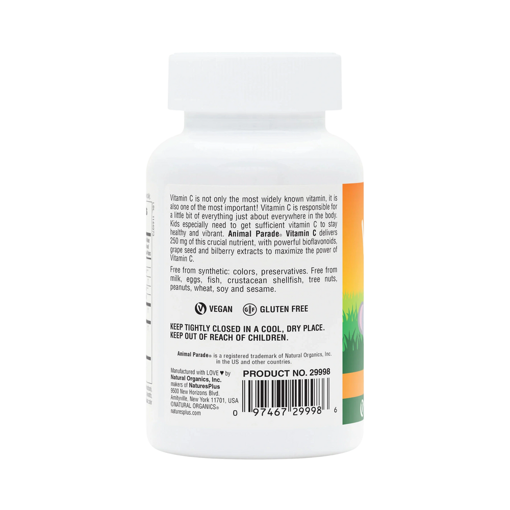 NaturesPlus, Source of Life, Animal Parade, Vitamin C, Orange Juice, 90 Animal-Shaped Tablets