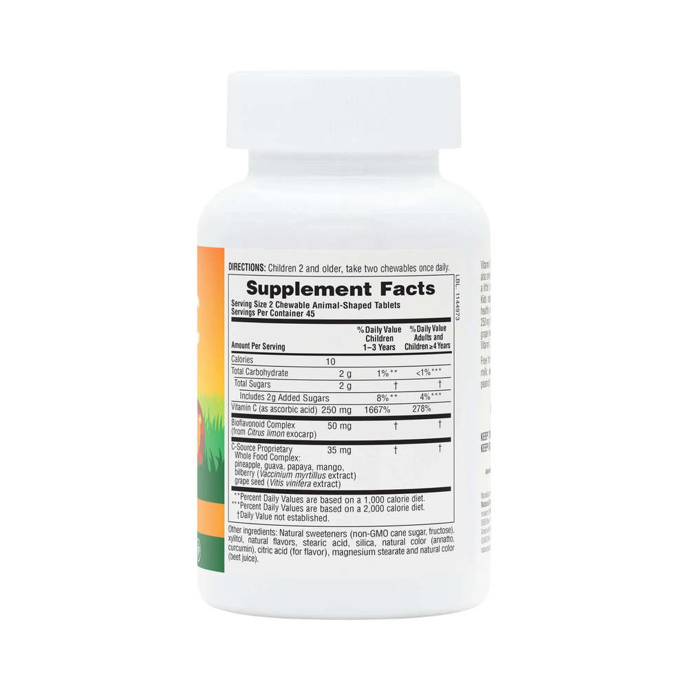 NaturesPlus, Source of Life, Animal Parade, Vitamin C, Orange Juice, 90 Animal-Shaped Tablets