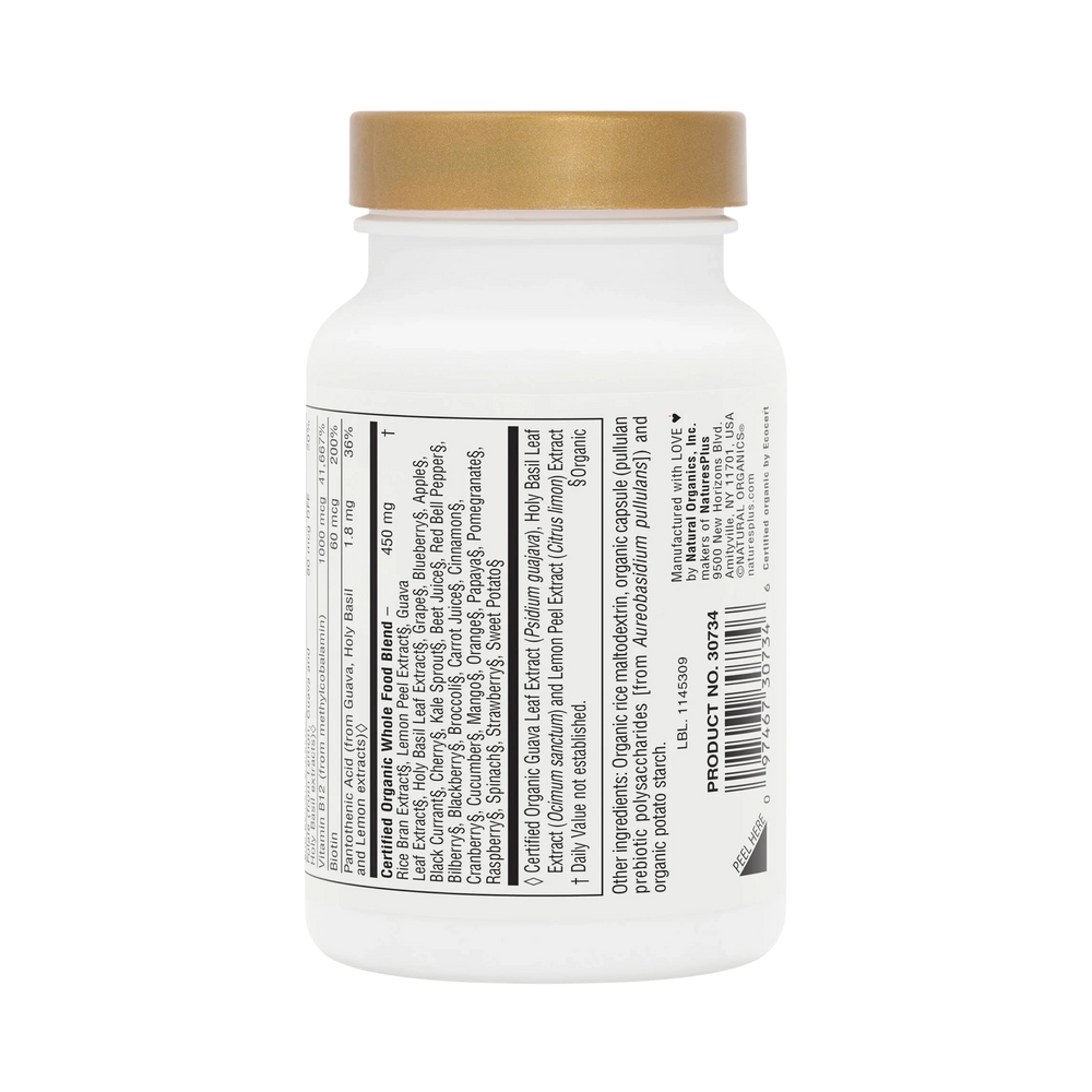 NaturesPlus, Source of Life Garden, Certified Organic Vitamin B12, 60 Vegan Capsules