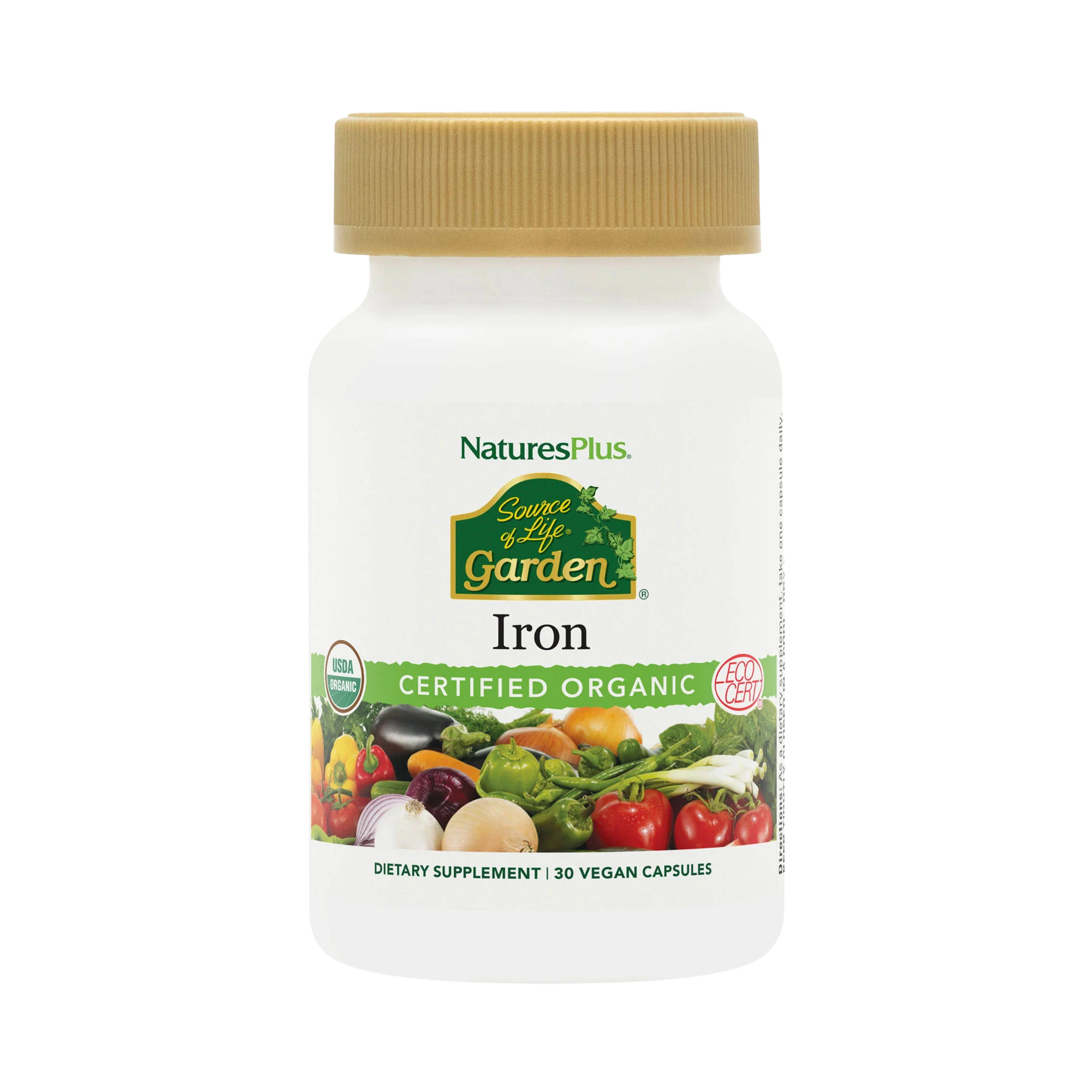 NaturesPlus, Source of Life Garden, Iron, 30 Vegan Capsules