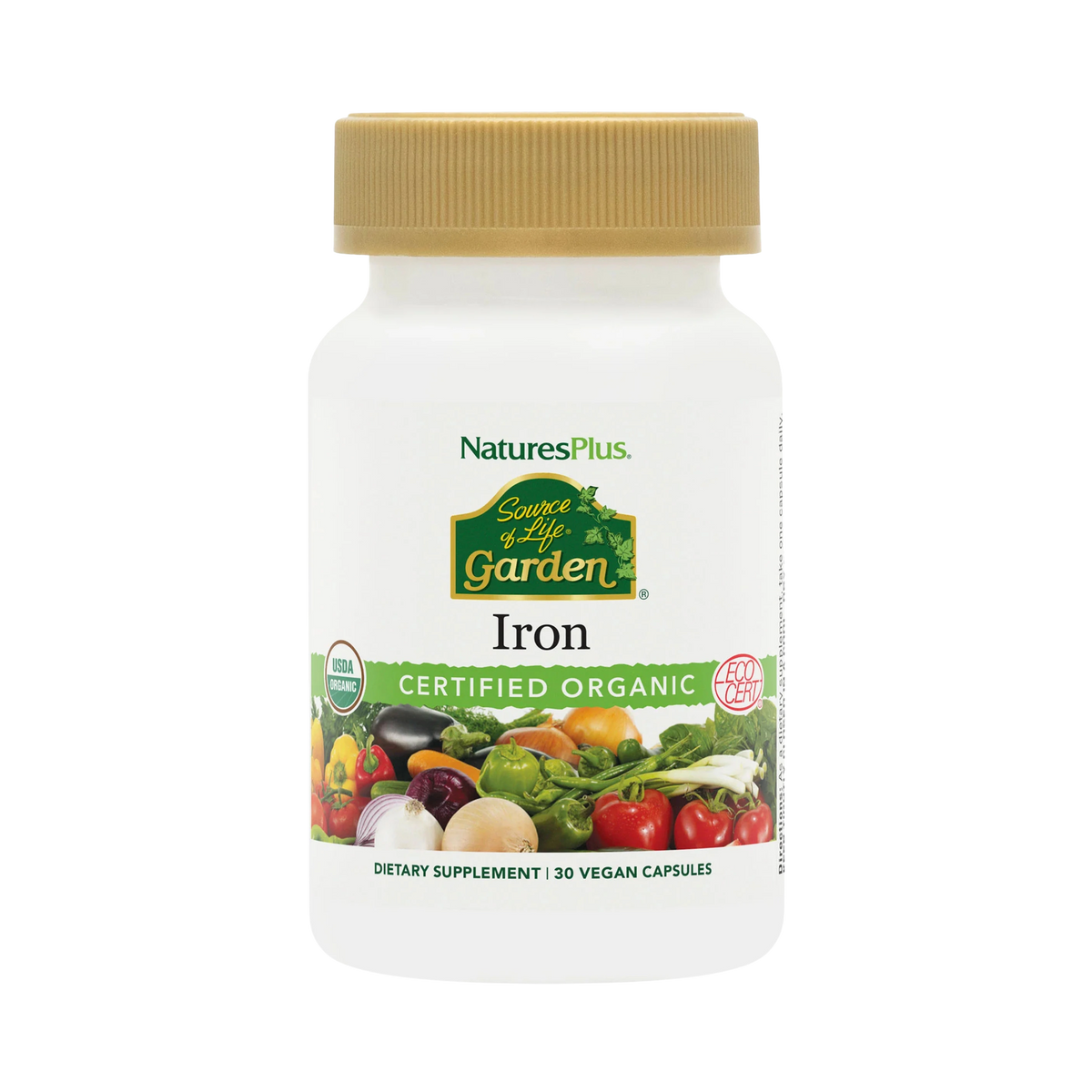 NaturesPlus, Source of Life Garden, Iron, 30 Vegan Capsules