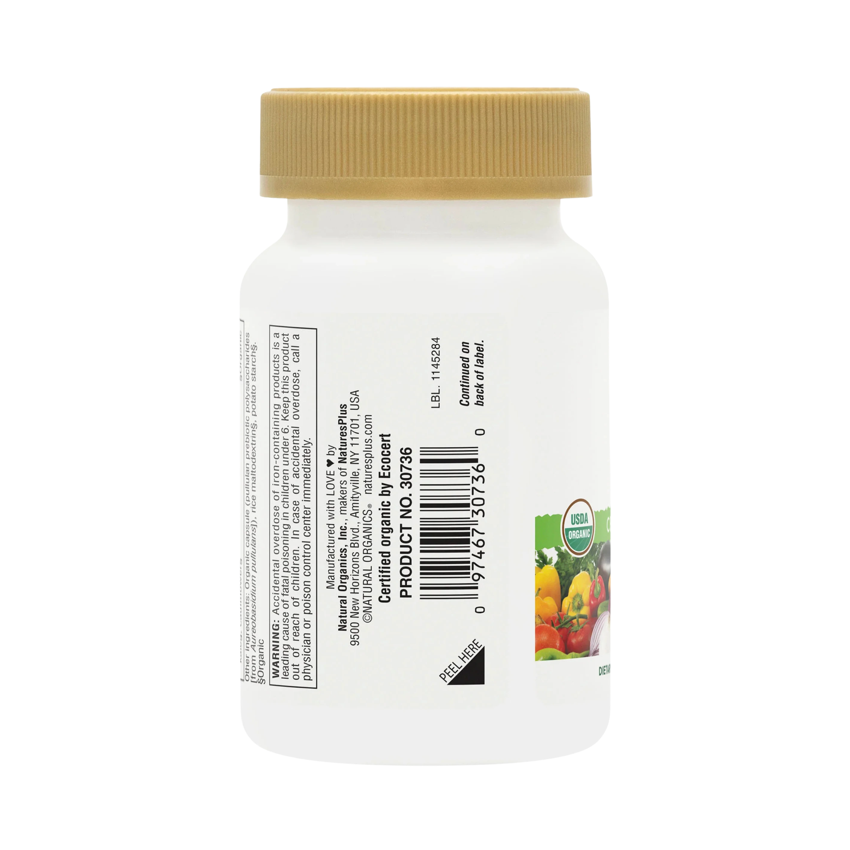 NaturesPlus, Source of Life Garden, Iron, 30 Vegan Capsules