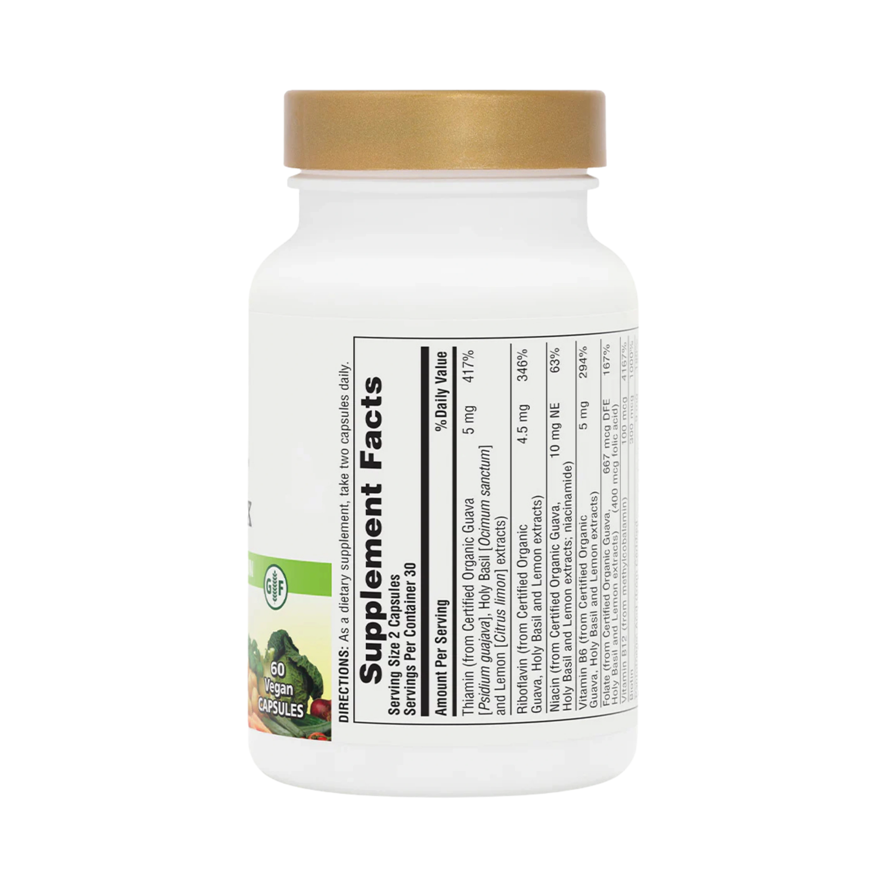 NaturesPlus, Source of Life Garden, Organic B-Complex, 60 Vegan Capsules