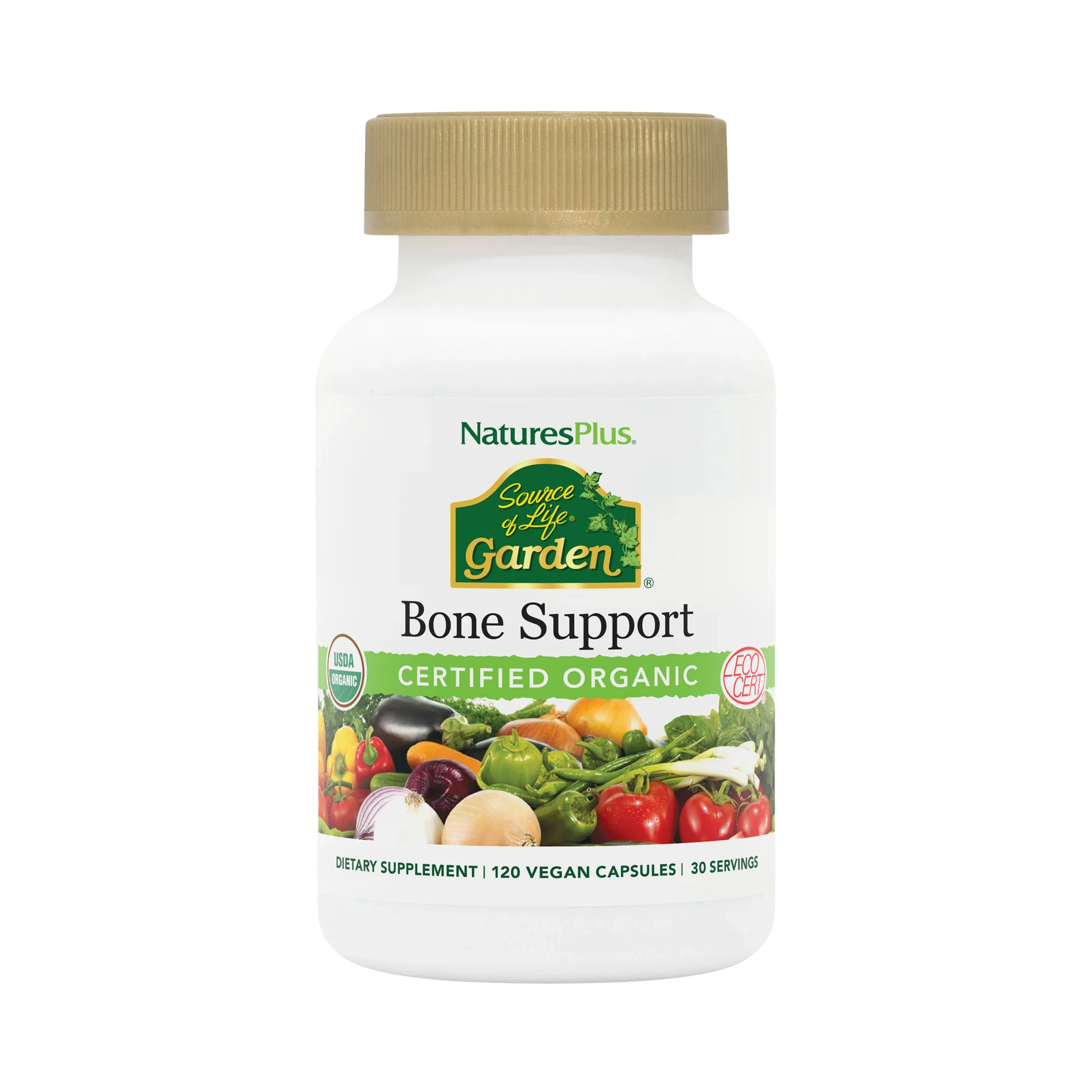 NaturesPlus, Source of Life Garden, Organic Bone Support, 120 Vegan Capsules