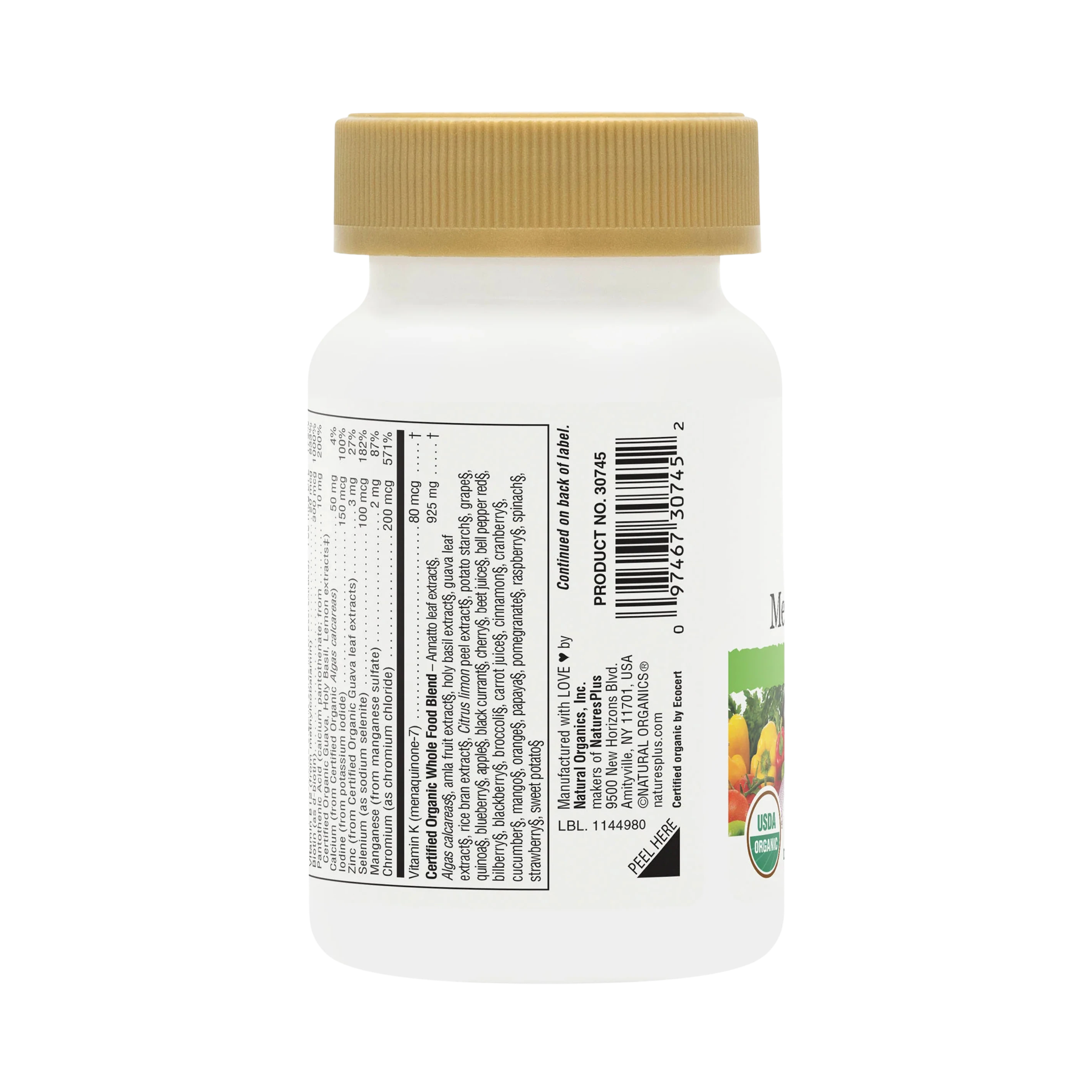 NaturesPlus, Source of Life Garden, Organic Men's Once Daily Multi, Iron Free, 30 Vegan Tablets