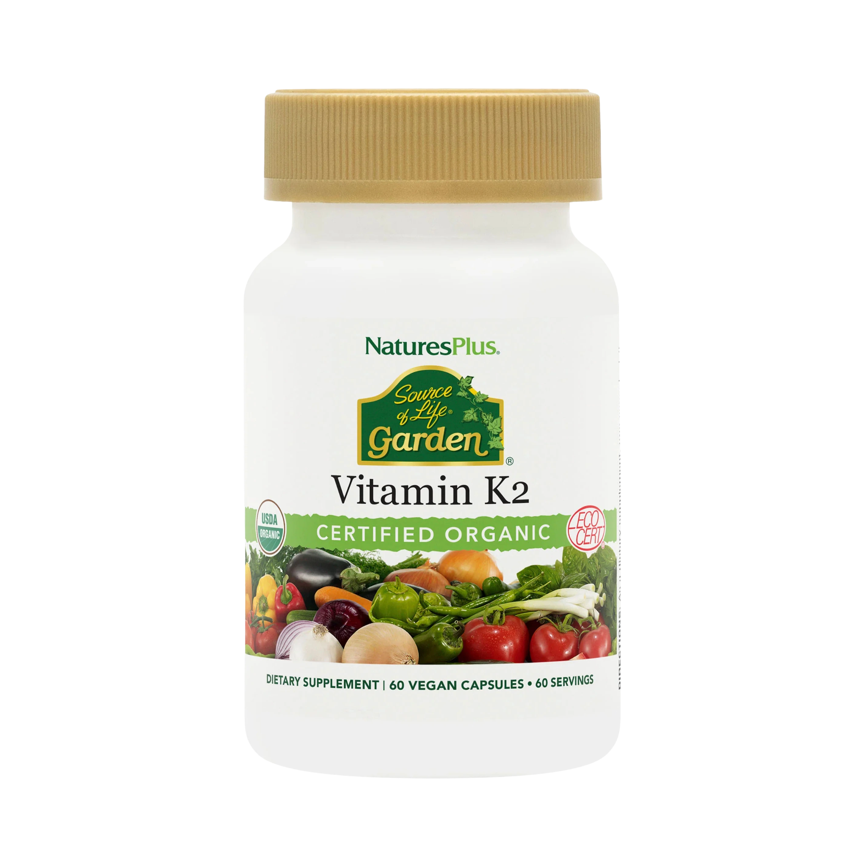 NaturesPlus, Source of Life, Garden, Organic Vitamin K2, 60 Vegan Caps