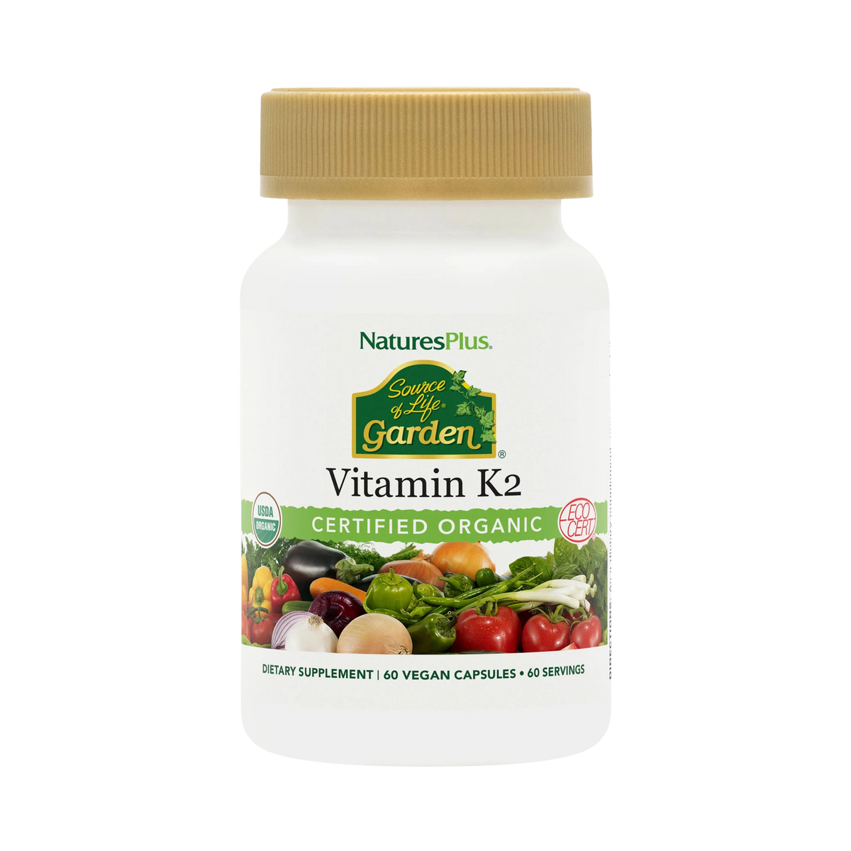 NaturesPlus, Source of Life, Garden, Organic Vitamin K2, 60 Vegan Caps