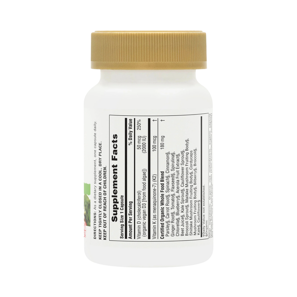 NaturesPlus, Source of Life Garden, Vit D3 & K2, 60 Vegan Capsules