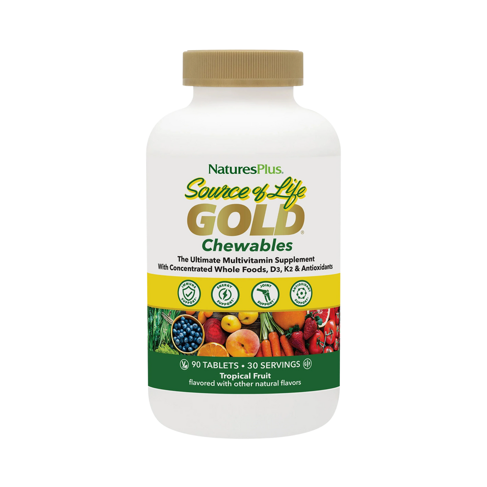 NaturesPlus, Source of Life, Gold Chewables, Delicious Tropical Fruit Flavor, 90 Tablets