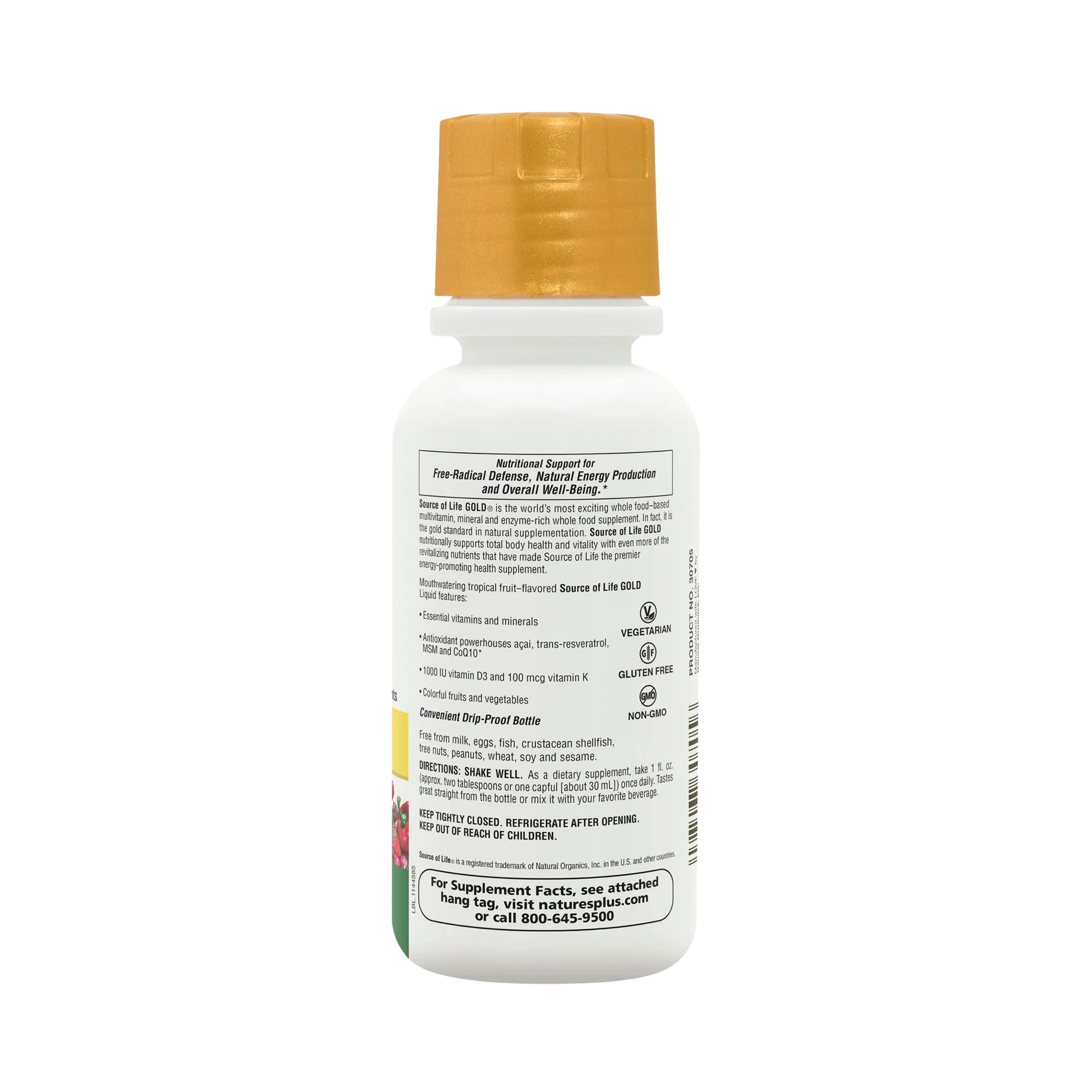 NaturesPlus, Source of Life, Gold Liquid, Tropical Fruit, 8 Fl Oz