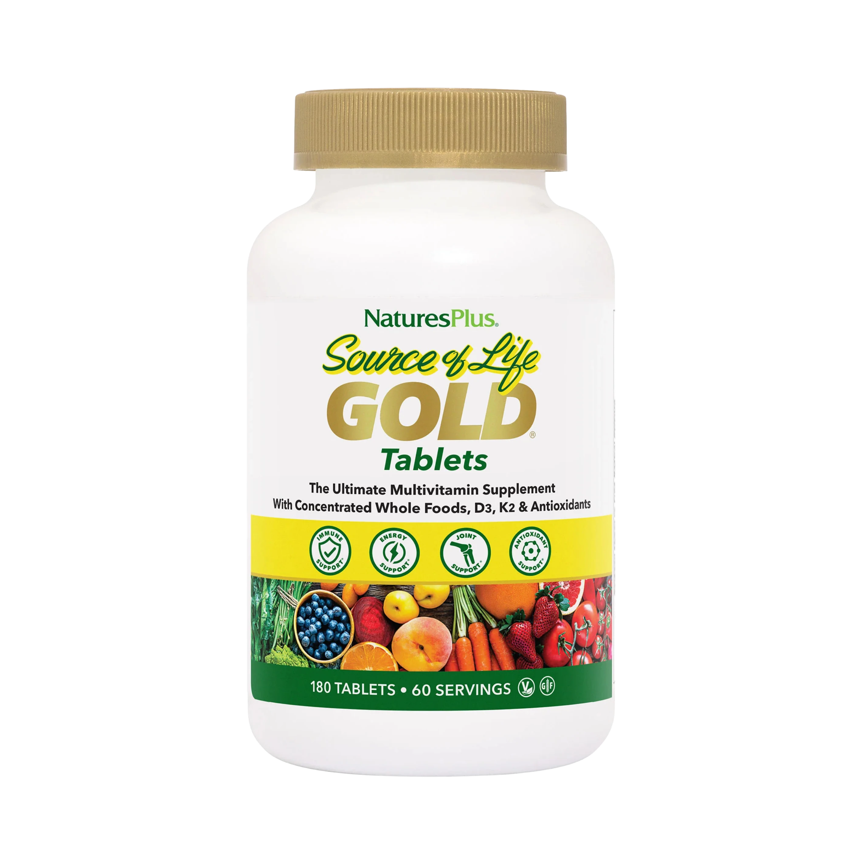 NaturesPlus, Source of Life, Gold, The Ultimate Multivitamin Supplement, 180 Tablets