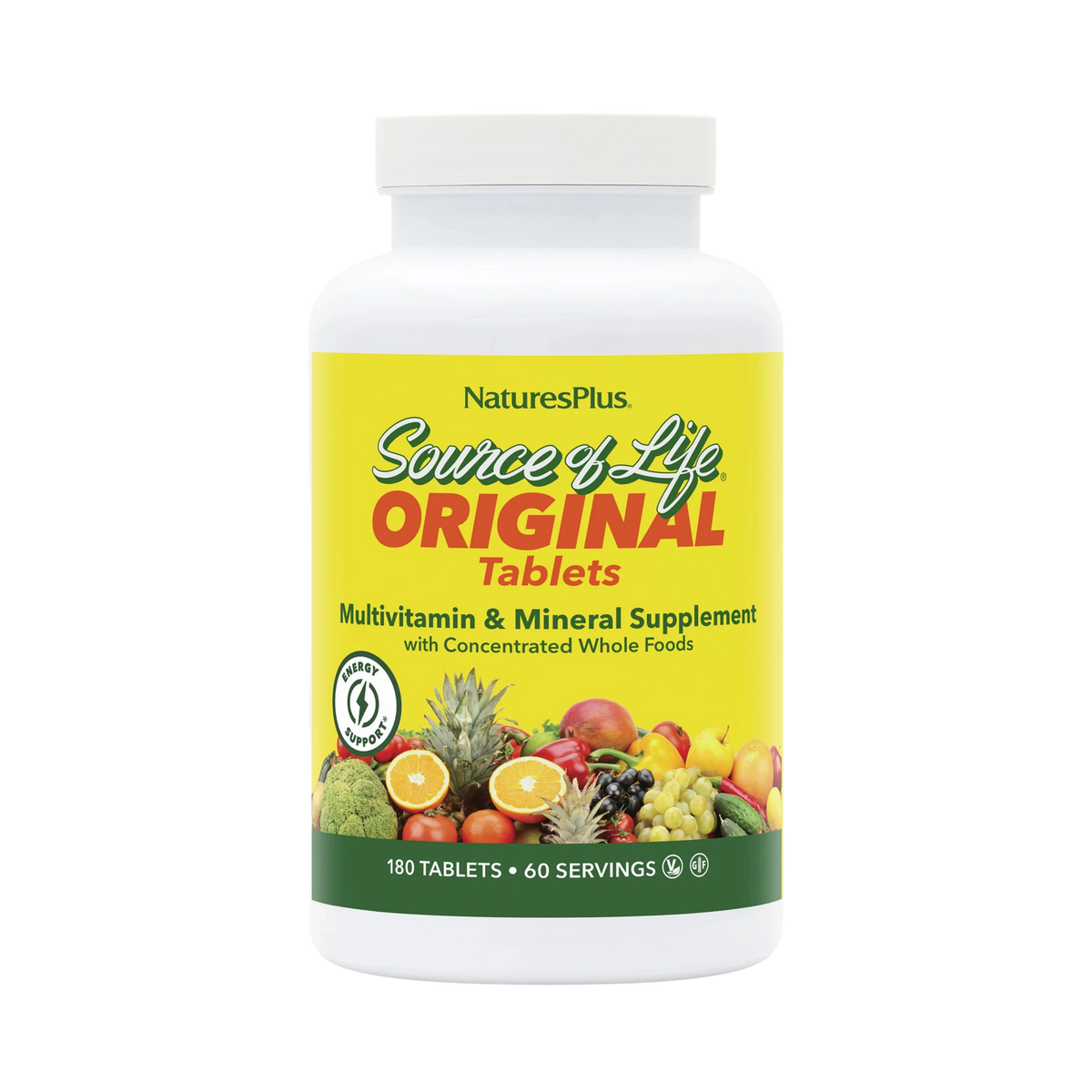 NaturesPlus, Source of Life, Multi-Vitamin & Mineral Supplement, 180 Tablets