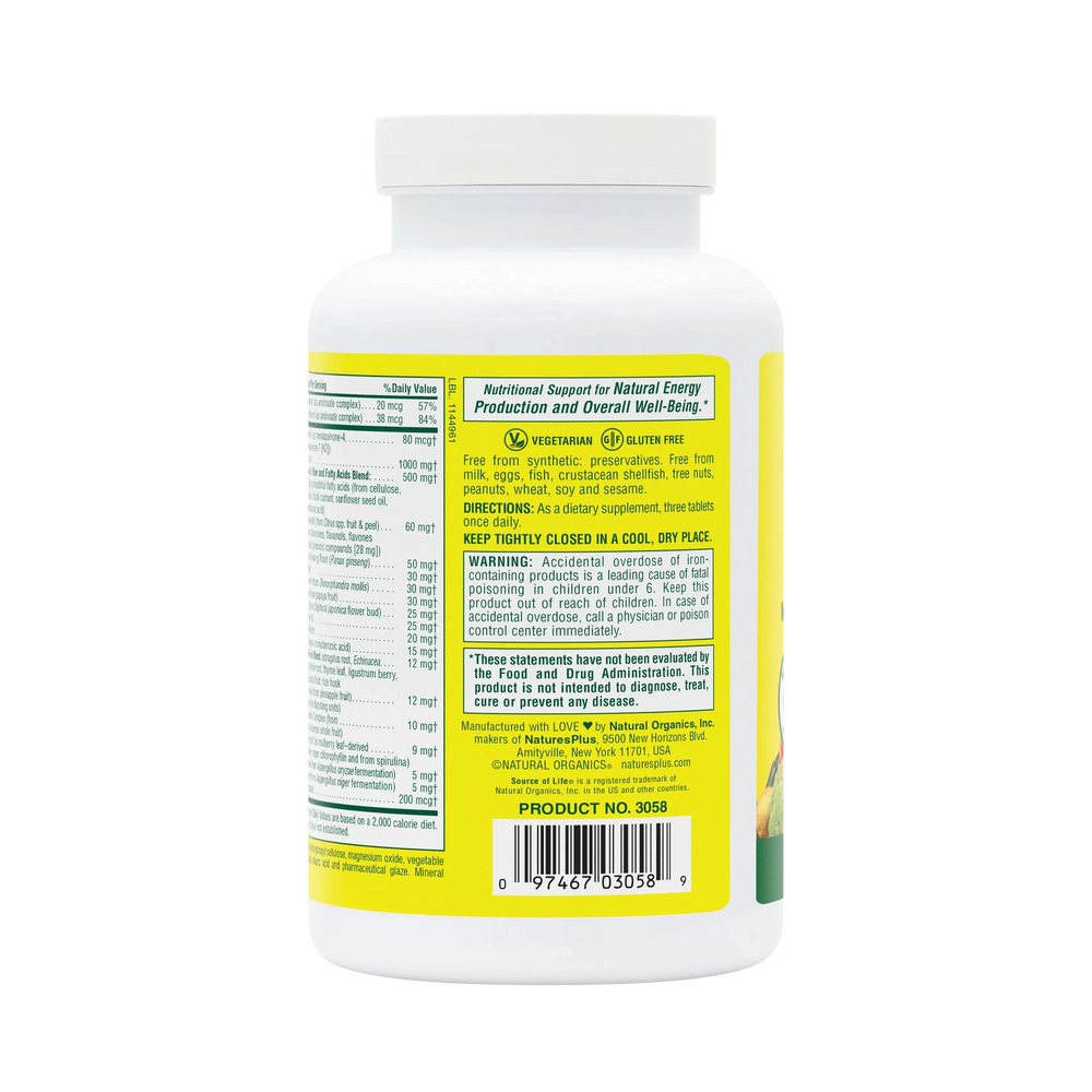 NaturesPlus, Source of Life, Multi-Vitamin & Mineral Supplement, 180 Tablets