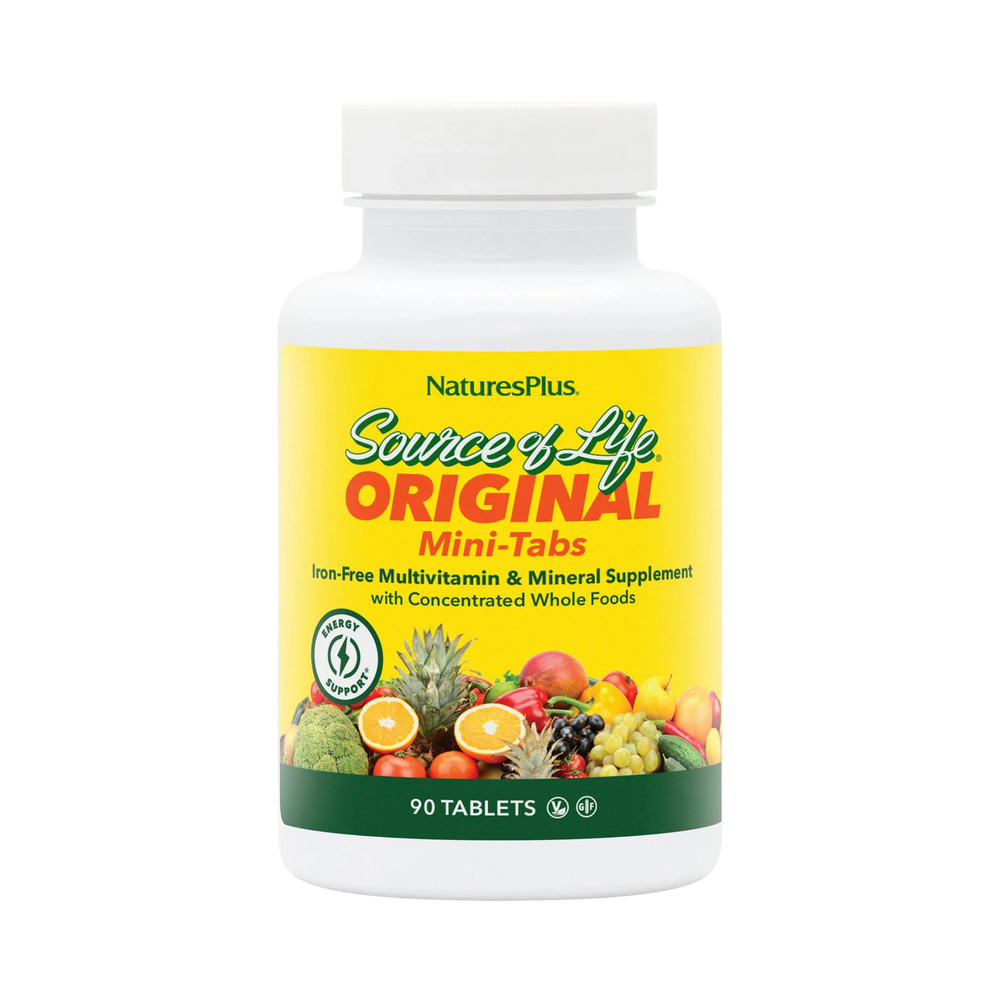 NaturesPlus, Source of Life, Original Mini-Tabs, Multivitamin & Mineral Supplement, Iron Free, 90 Tablets