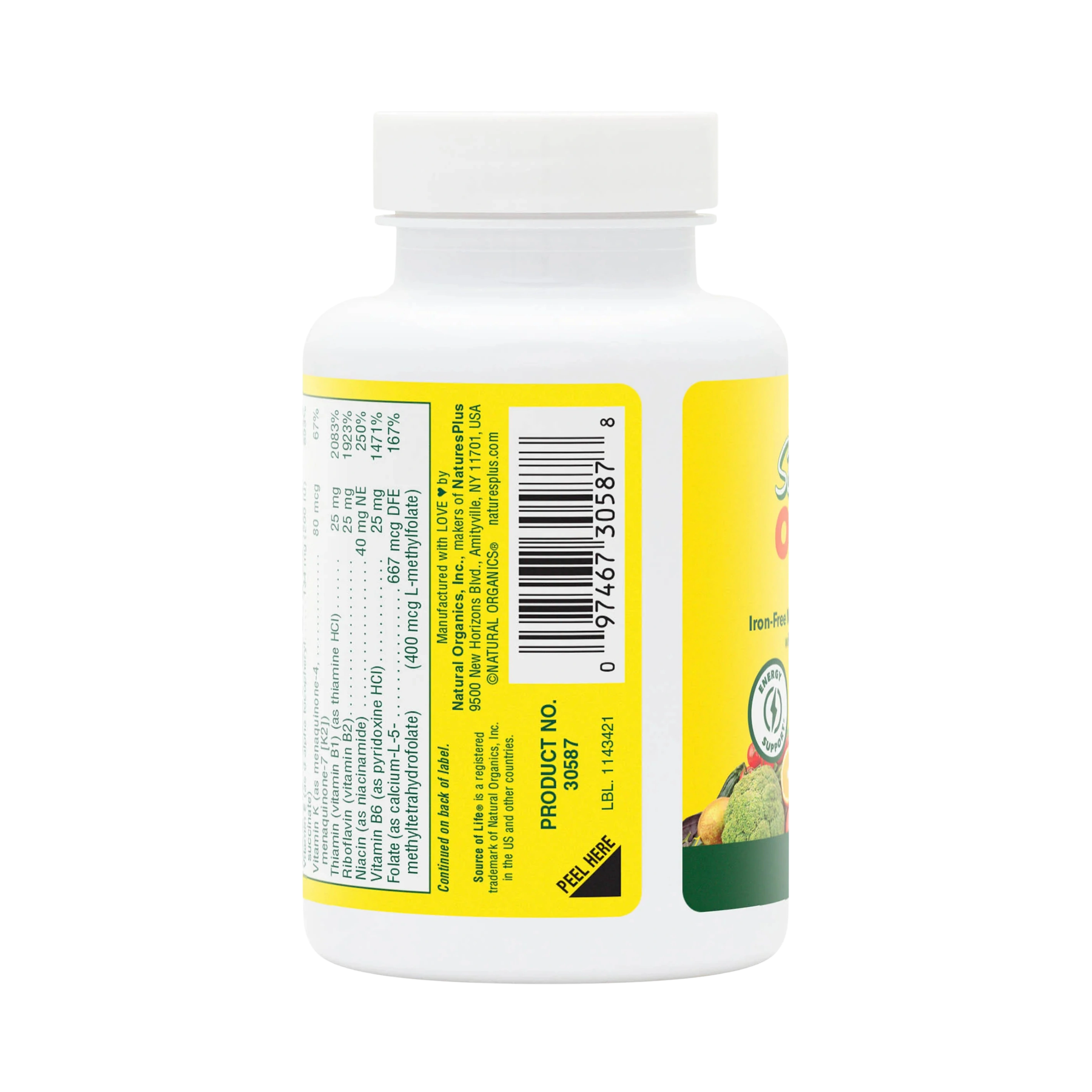 NaturesPlus, Source of Life, Original Mini-Tabs, Multivitamin & Mineral Supplement, Iron Free, 90 Tablets