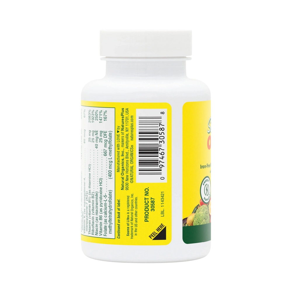 NaturesPlus, Source of Life, Original Mini-Tabs, Multivitamin & Mineral Supplement, Iron Free, 90 Tablets